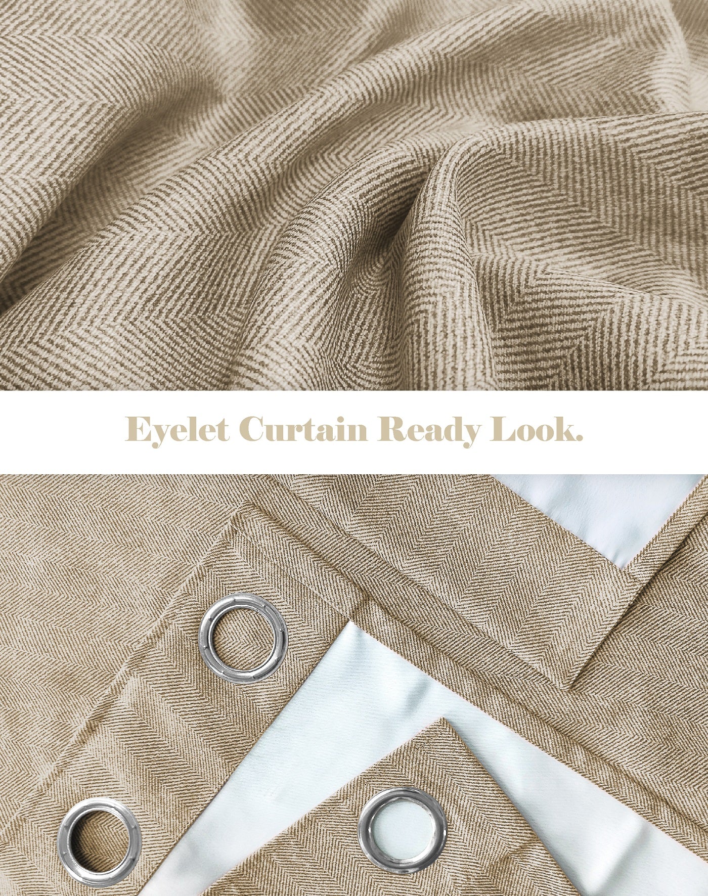 TWILLBONE L BROWN PRINTED BLACKOUT CURTAINS