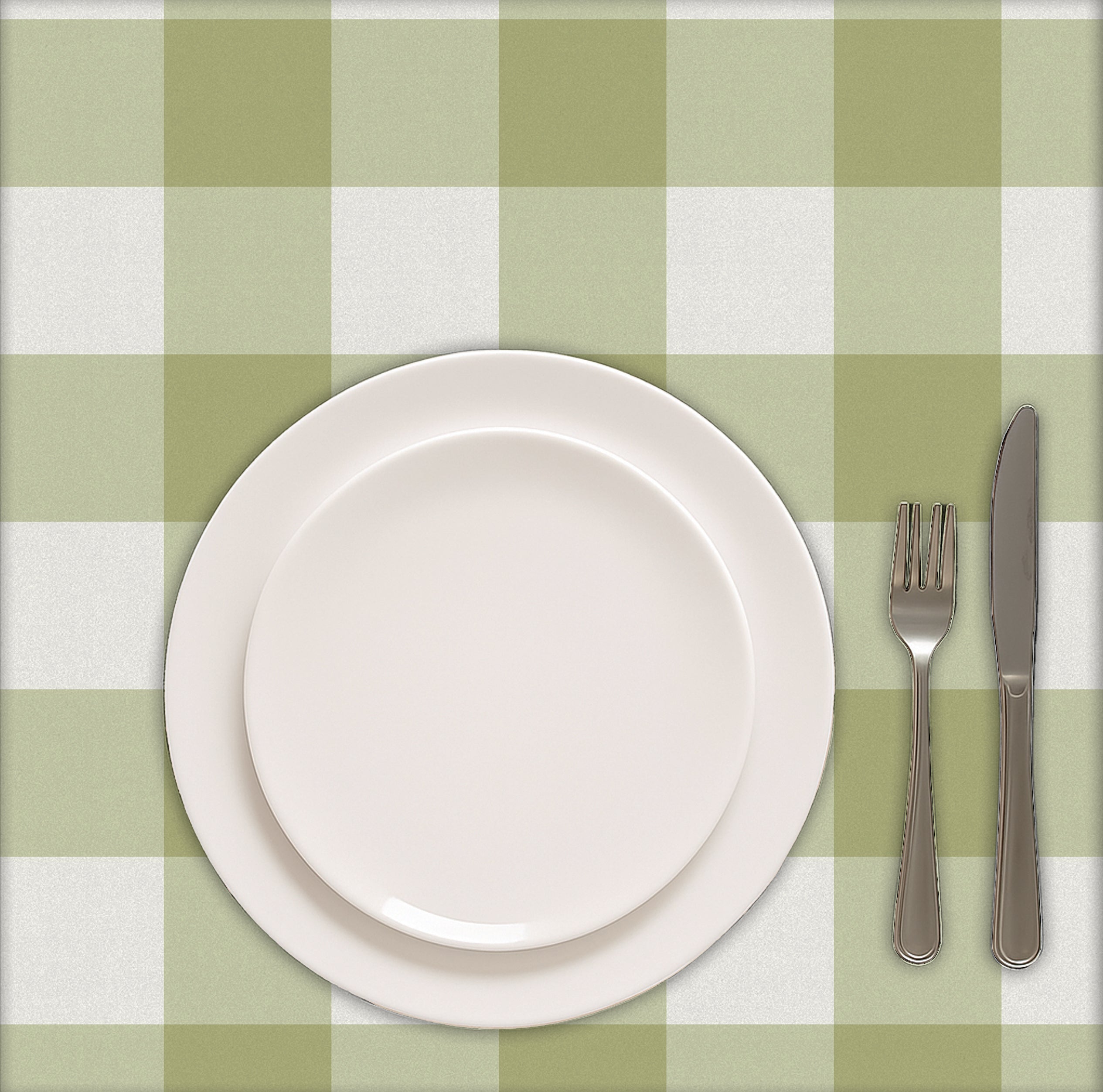 SPRING GALLERY BIG CHECK OLIVE GREEN TABLE CLOTH