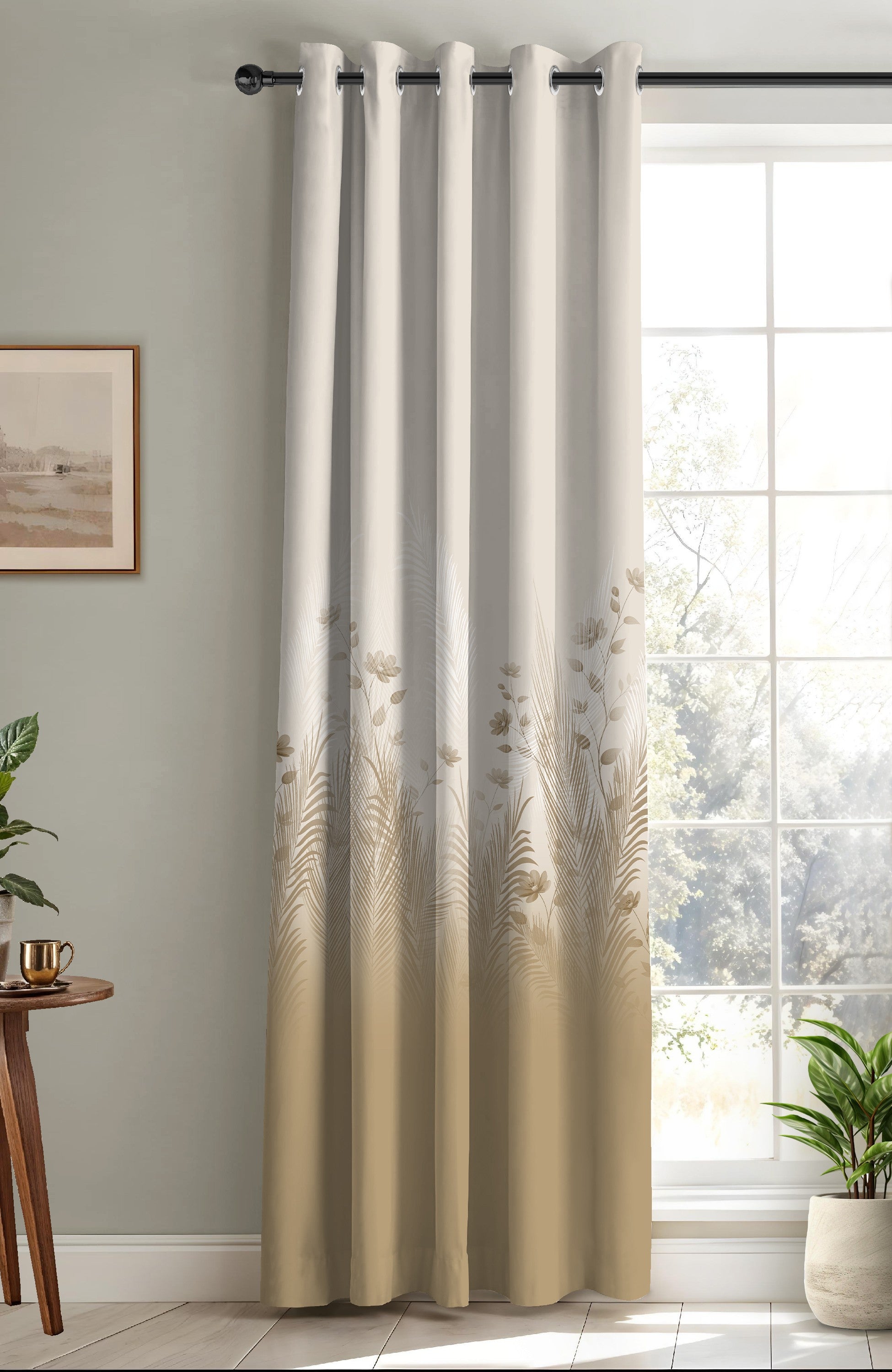 PASTORA CAMEL PRINTED ROOM DARKENING CURTAIN