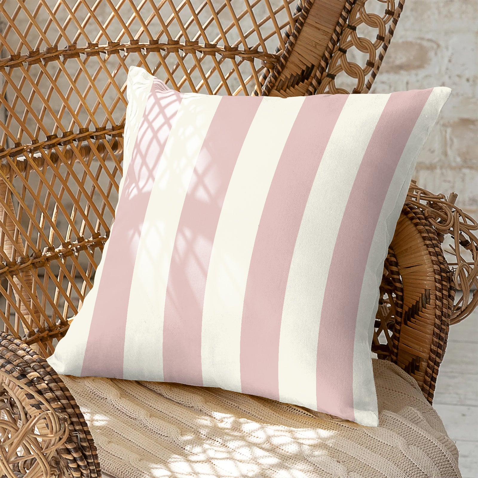 SPRING GALLERY BIG STRIPE CAVERN PINK DIGITAL PRINTED CUSHION COVER (Pack of 2)