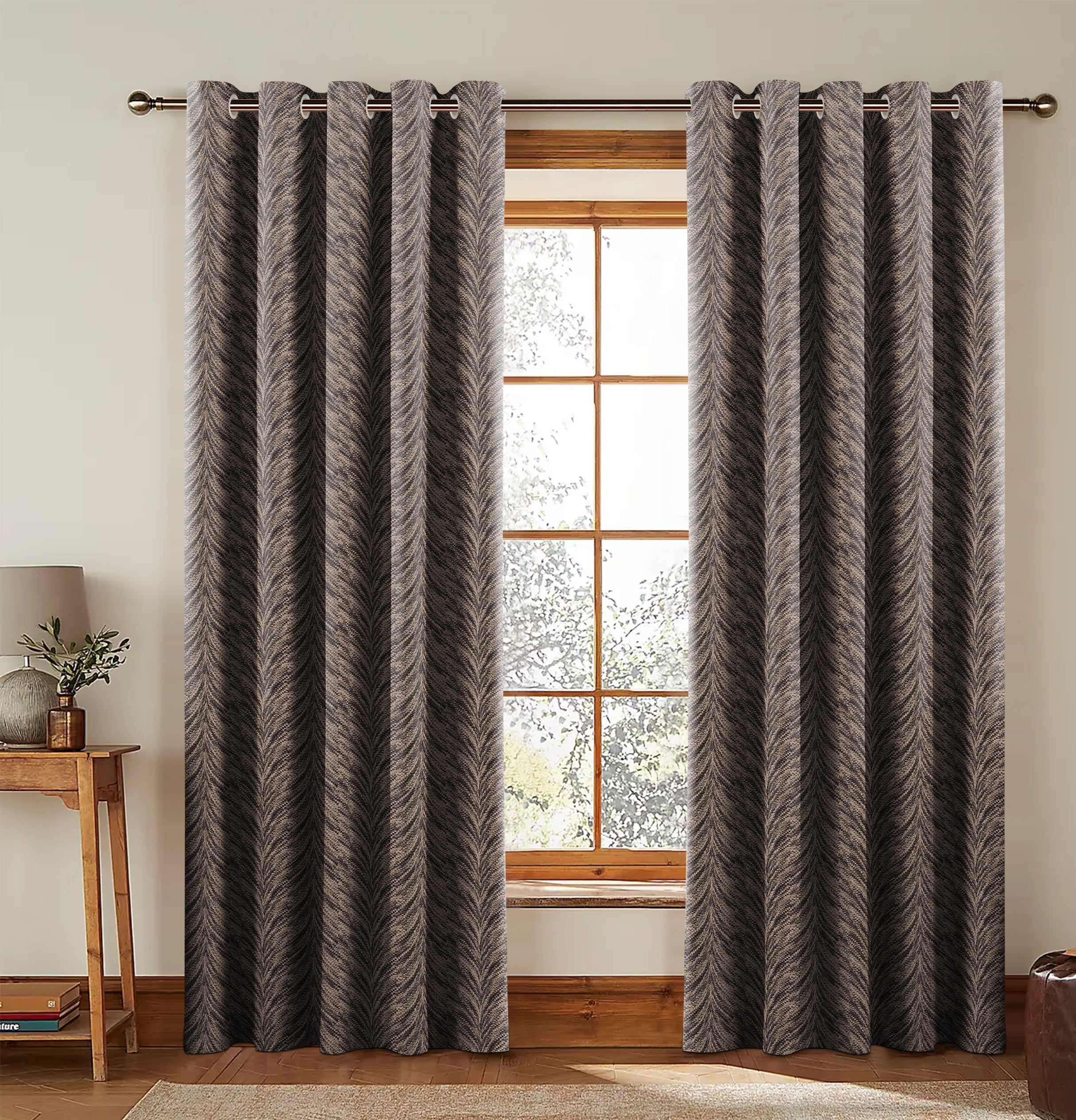 Luxor Charcoal Blackout Curtains