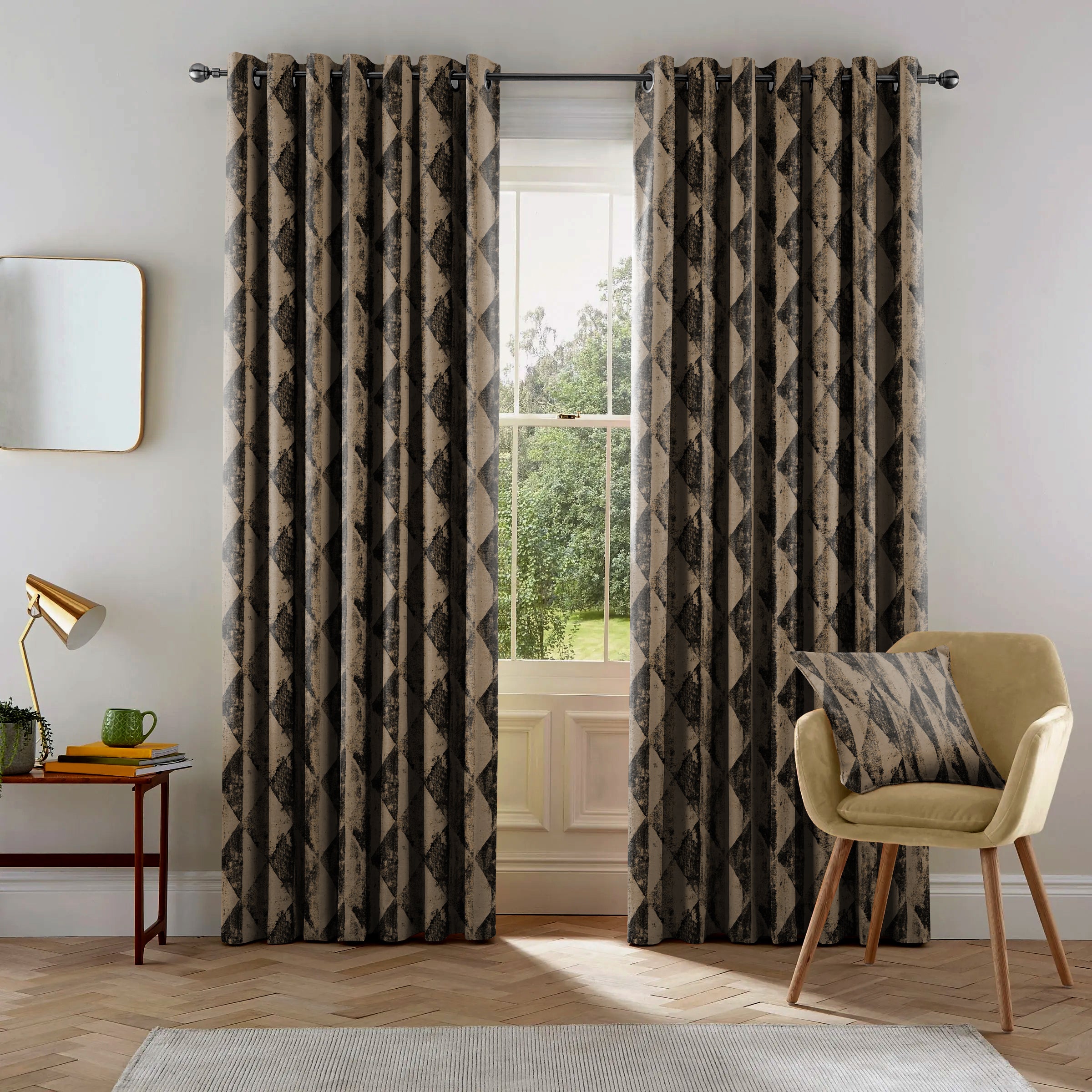 Mystique Charcoal Blackout Curtains