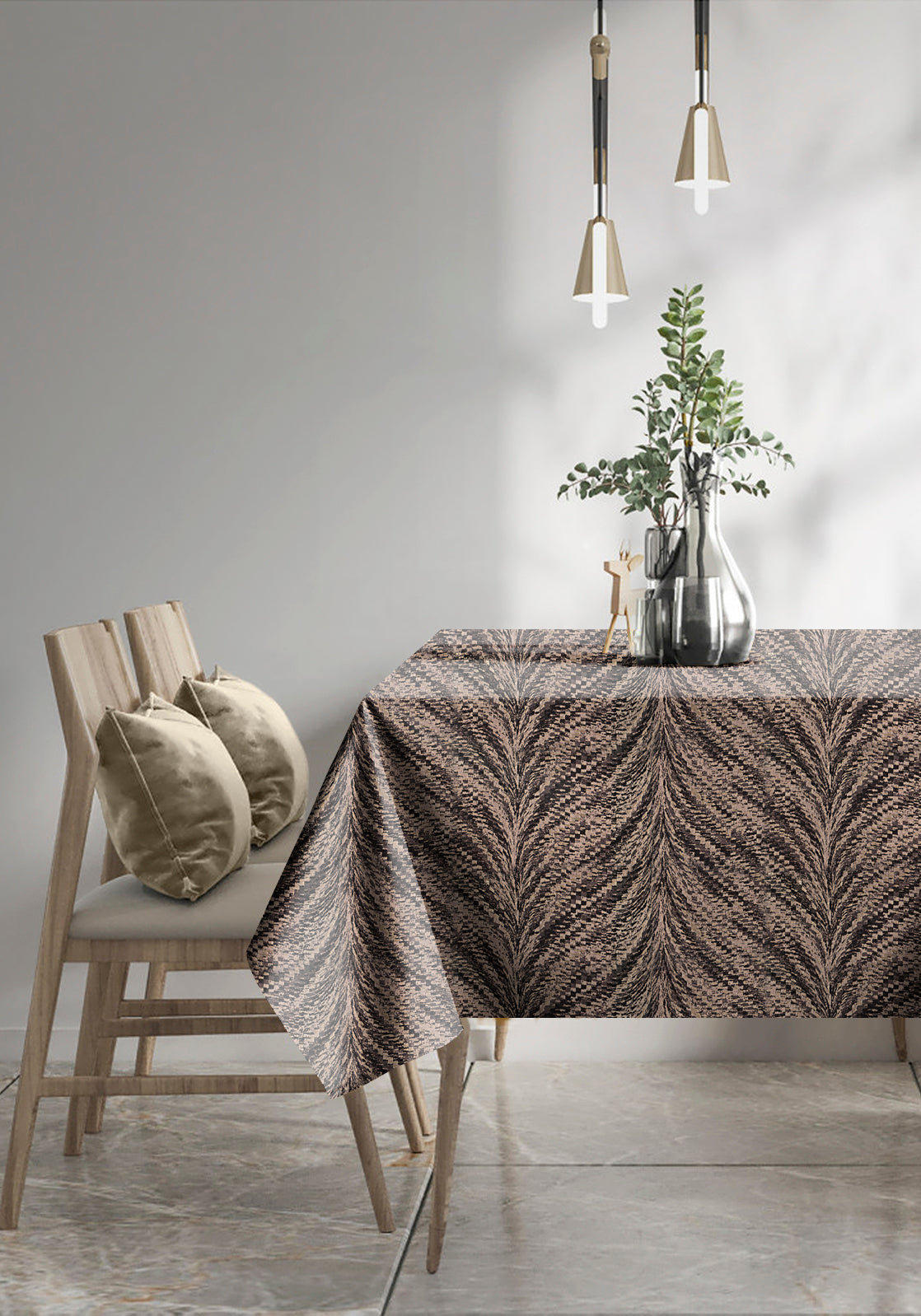 Luxor Charcoal 6 Seater Table Cloth