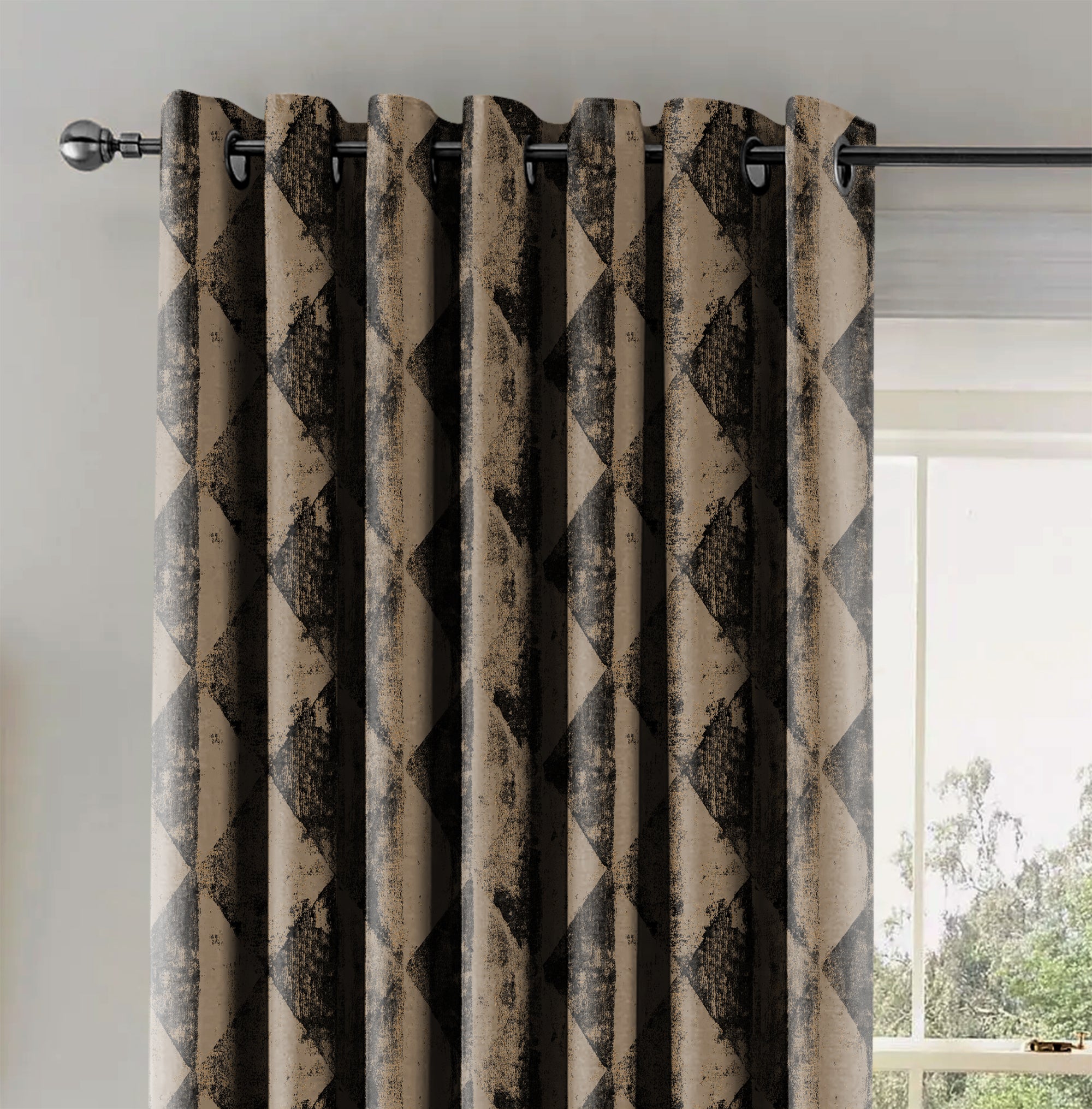 Mystique Charcoal Blackout Curtains
