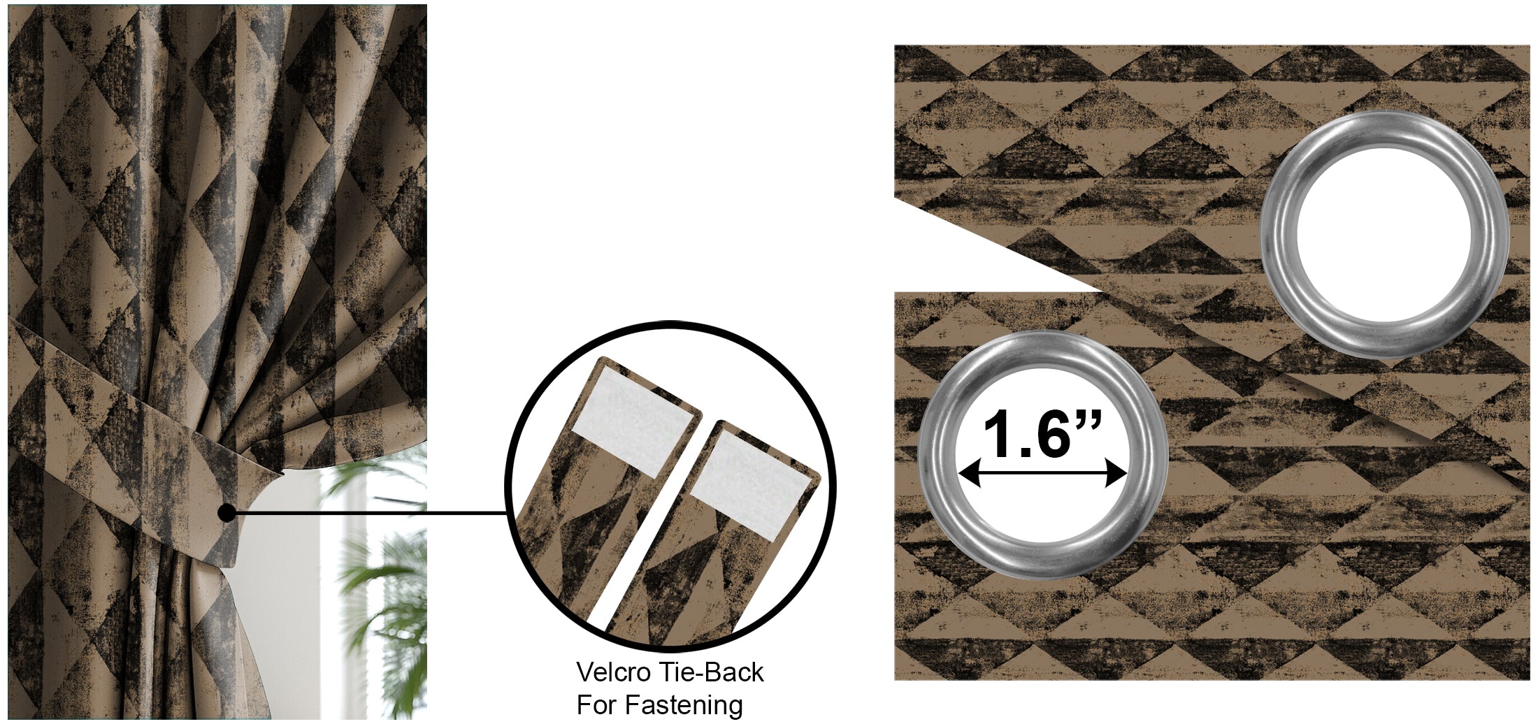 Mystique Charcoal Blackout Curtains