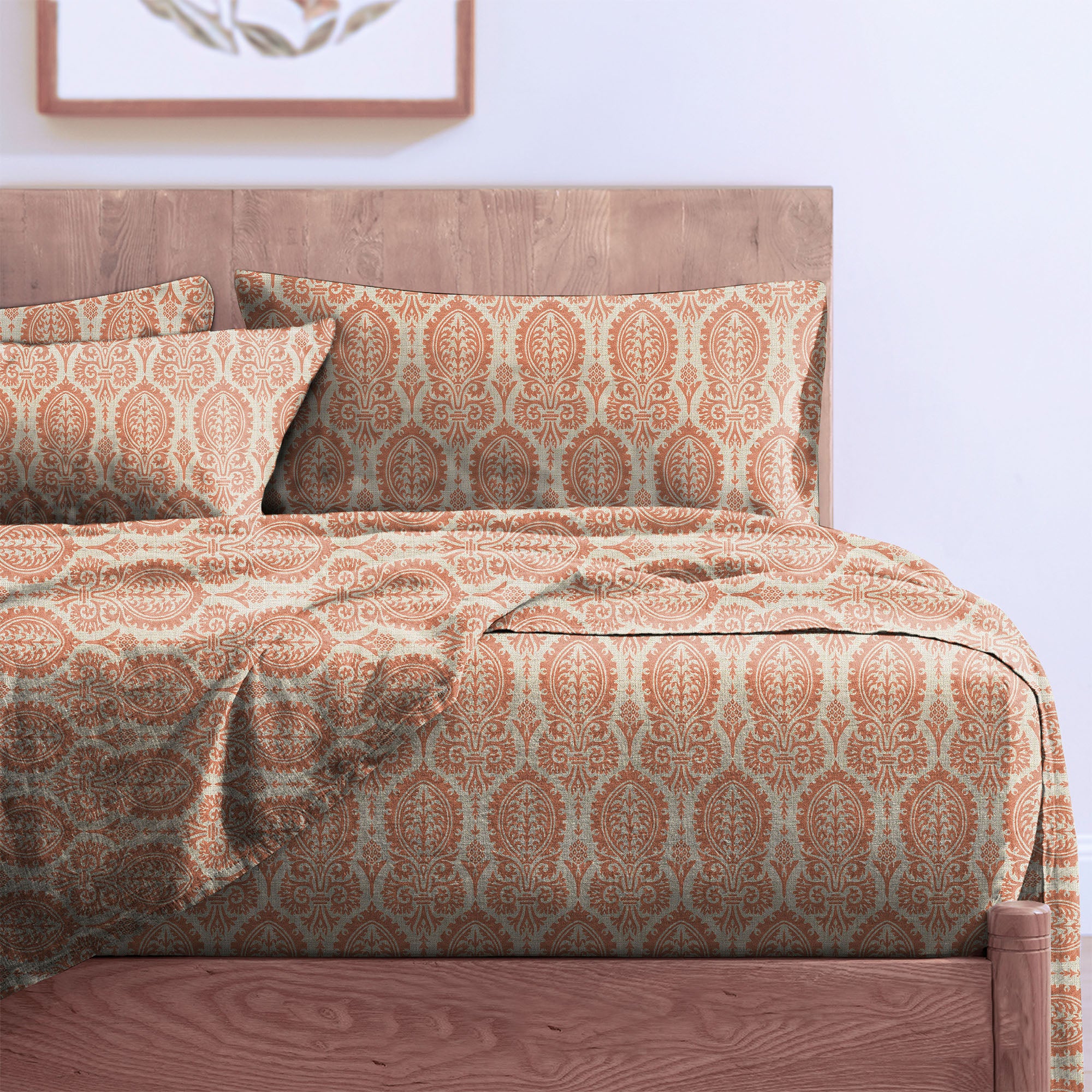 Manchester Clay Bedcover for Double Bed with 2 Pillow Covers King Size (104" X 90")