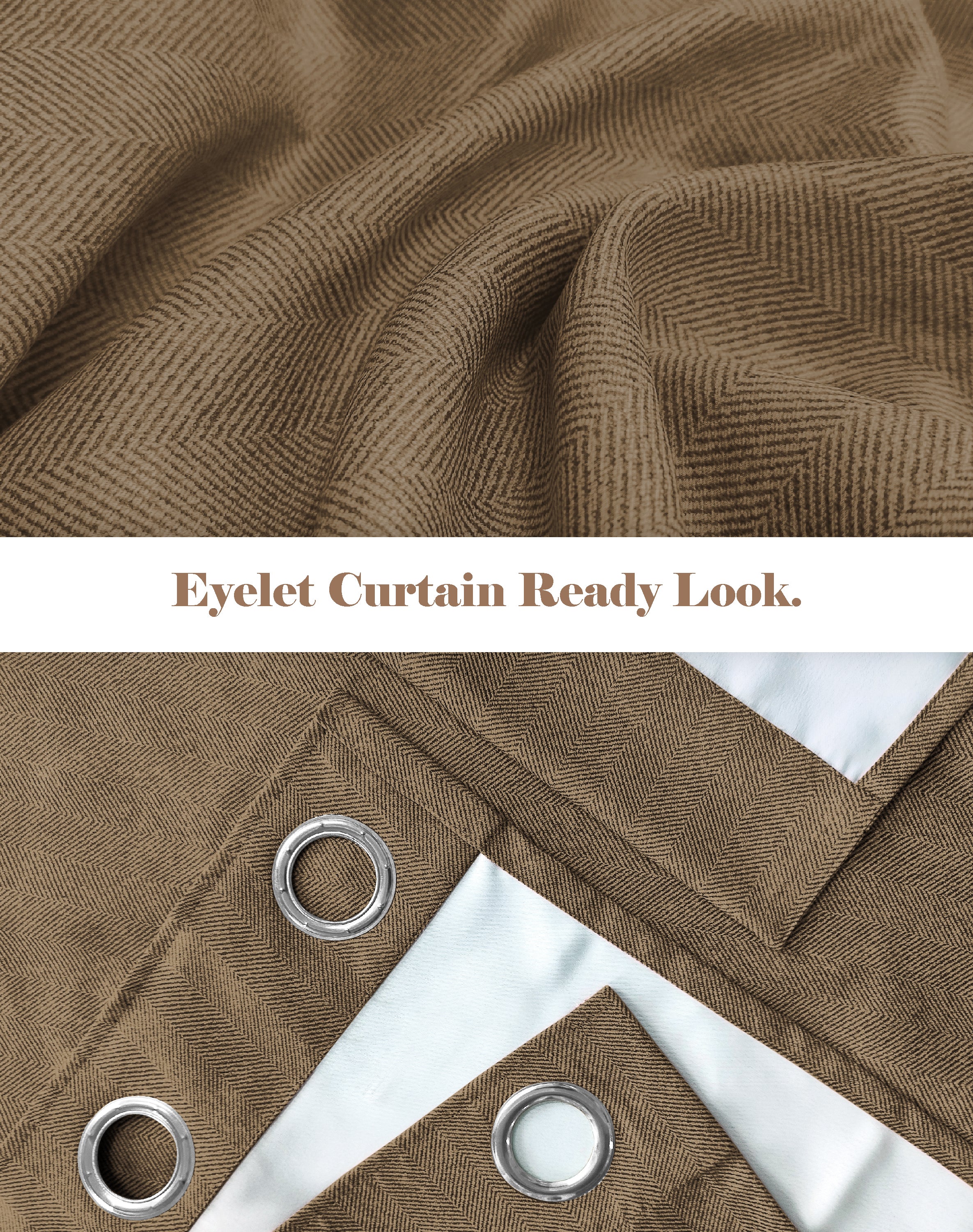 TWILLBONE COFFEE PRINTED BLACKOUT CURTAINS