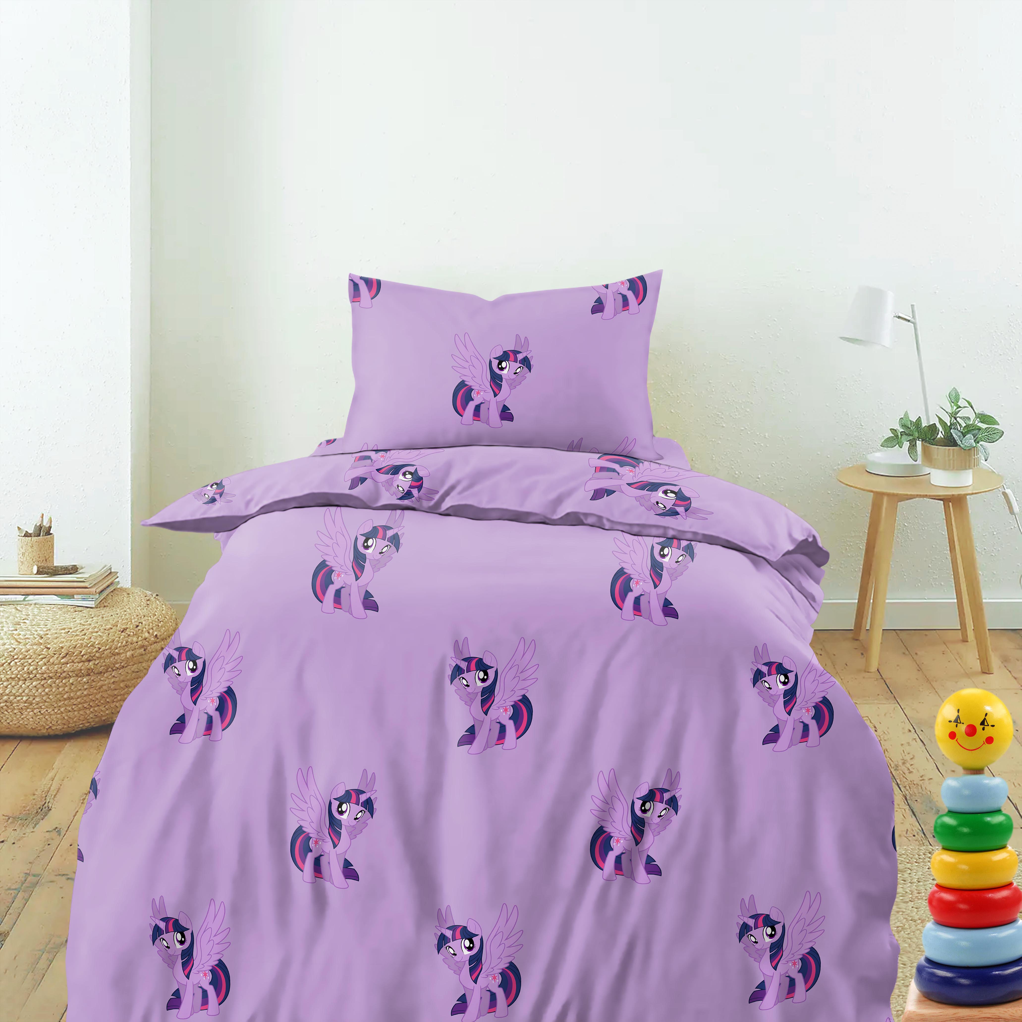 Bedcover Little Pony Cold Purple for Single Bed with Pillow Covers King Size (60" X 90")