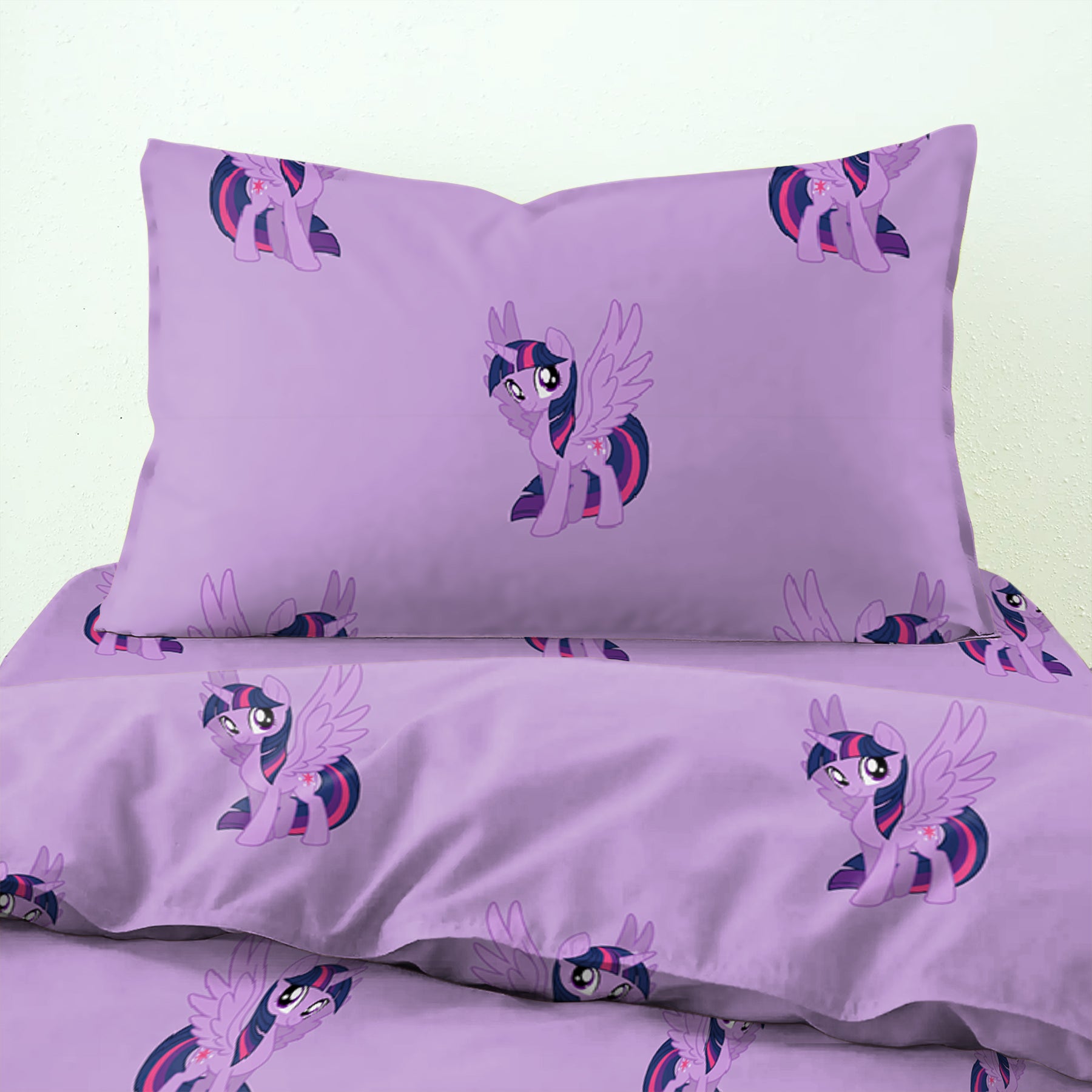 Bedcover Little Pony Cold Purple for Single Bed with Pillow Covers King Size (60" X 90")