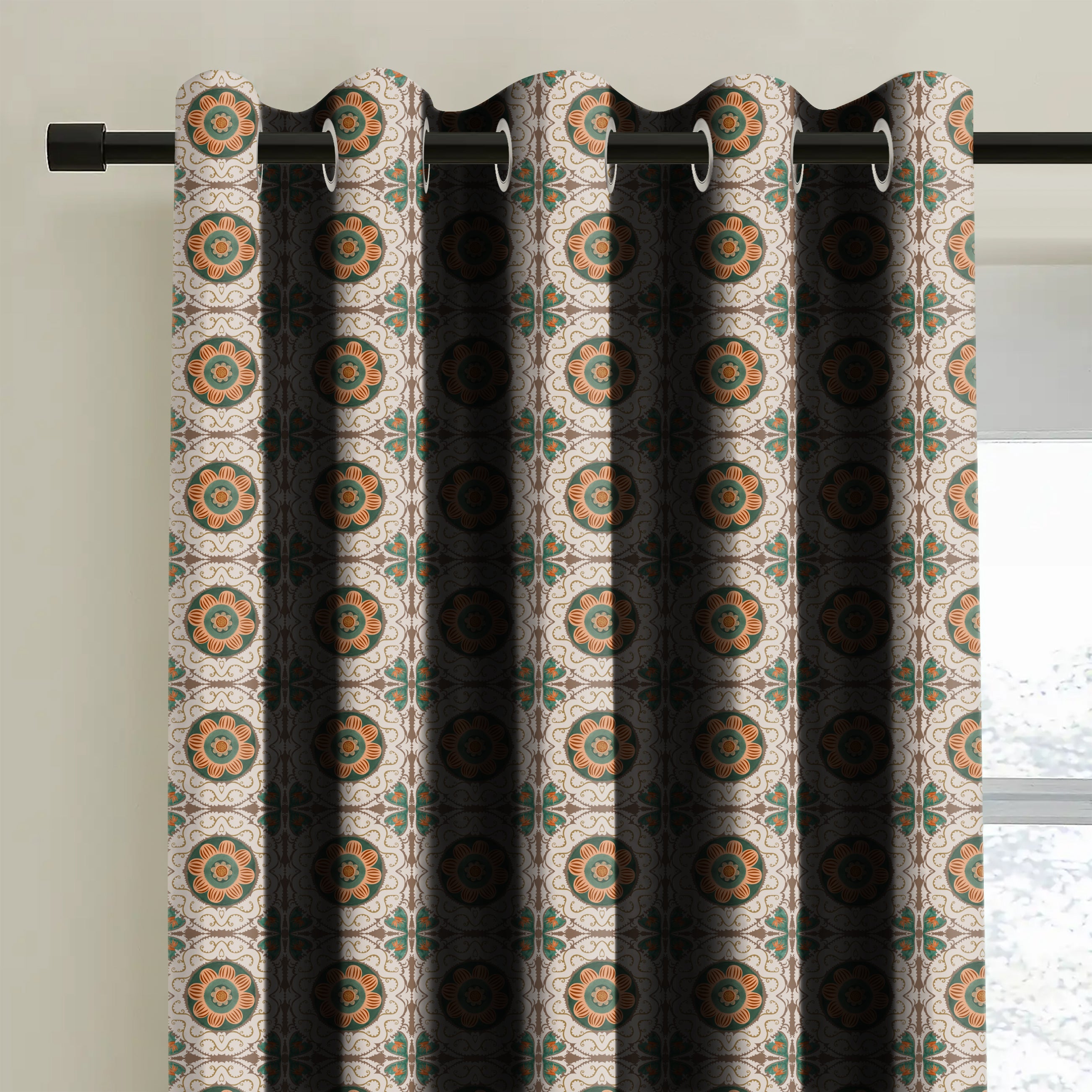 KASBAH-02 CREAM BLACKOUT CURTAINS