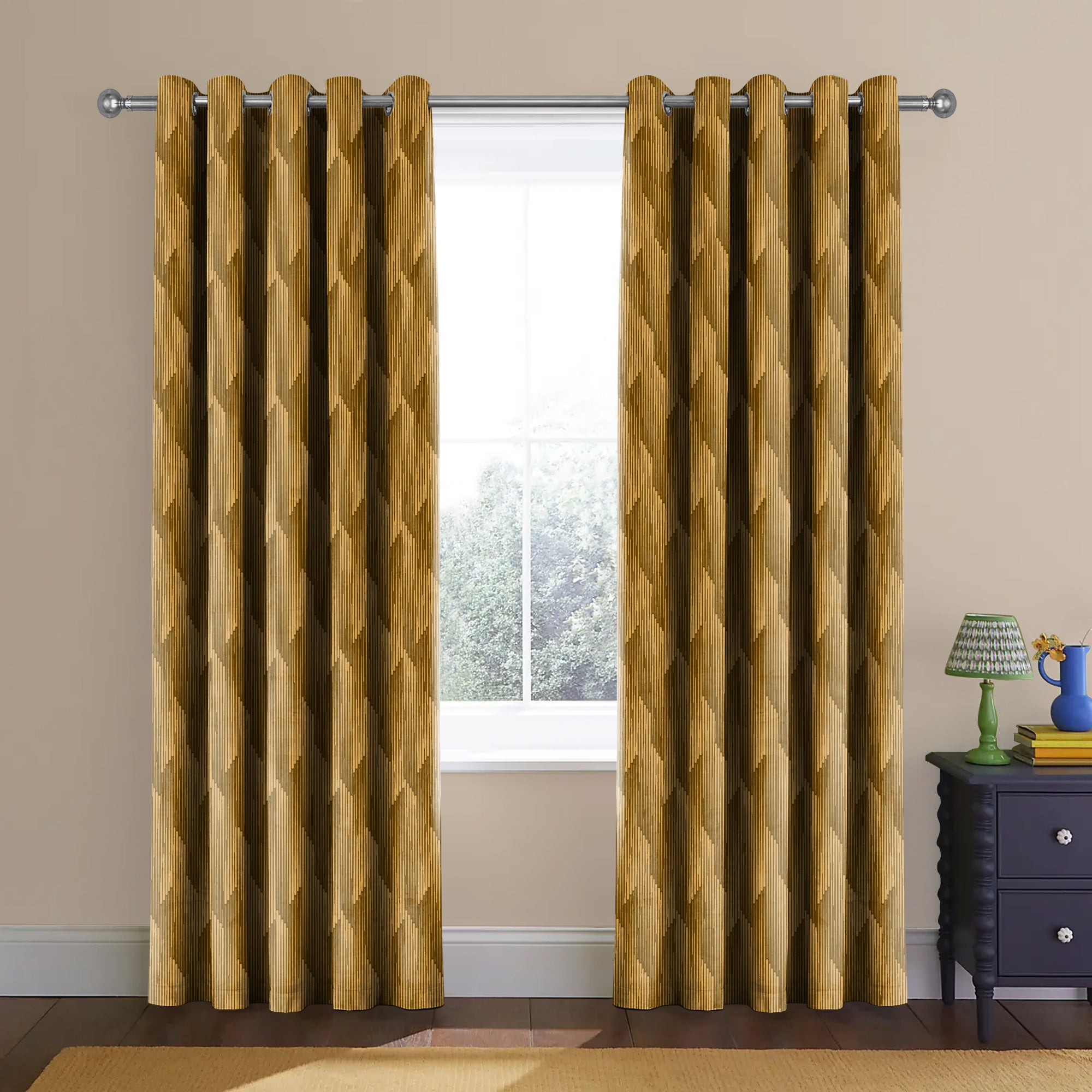 OSLO D-MUSTERED BLACKOUT CURTAIN