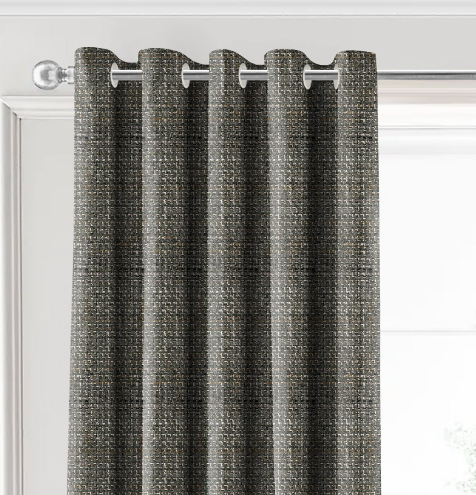 DELUXE TEX GREY BLACKOUT CURTAIN