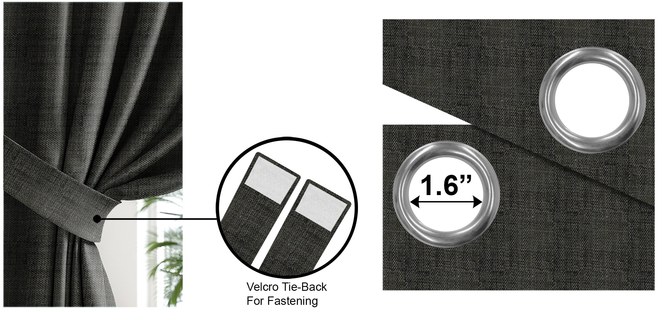 DELUXE BLACK BLACKOUT CURTAIN