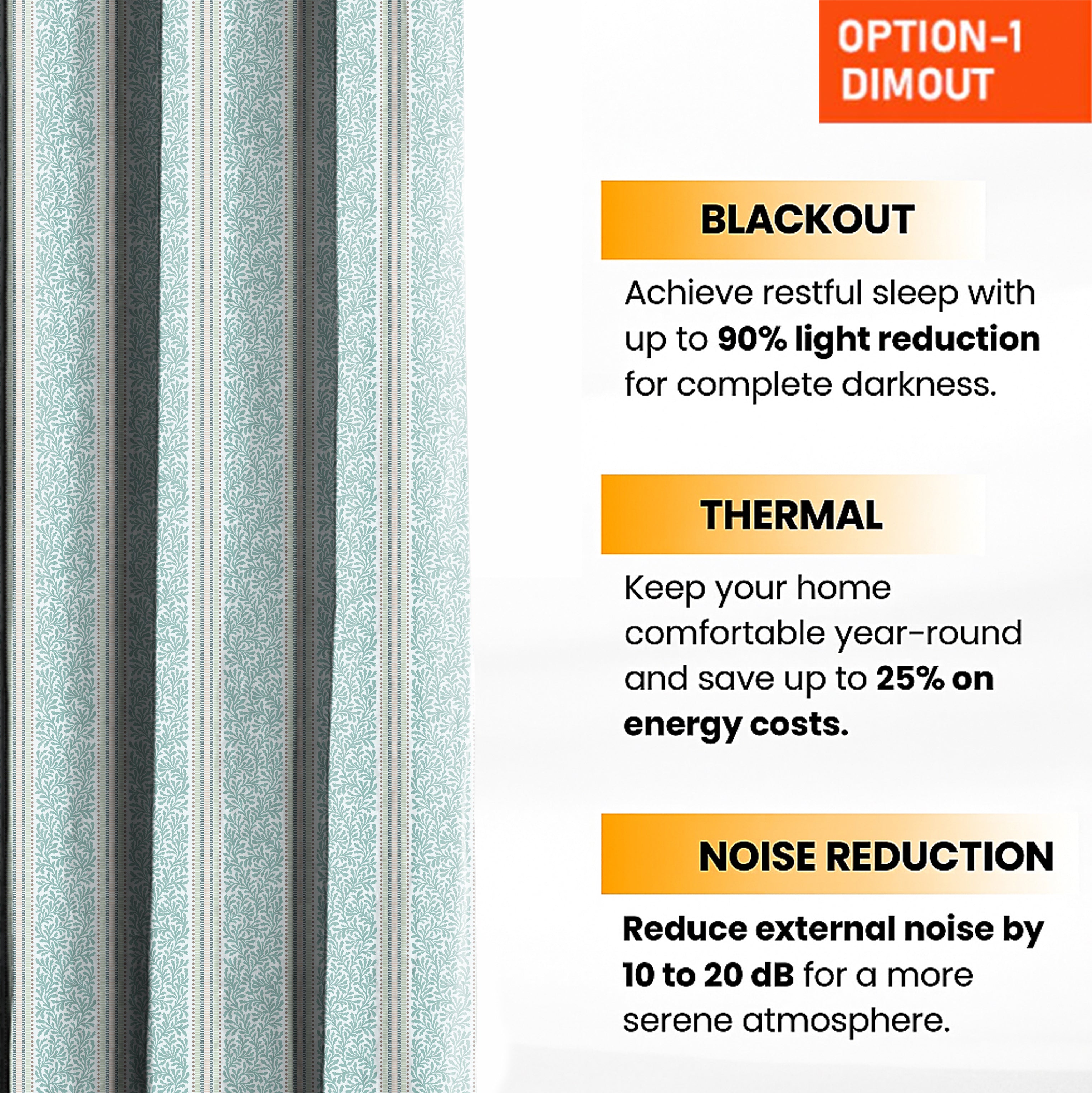TORONTO TEAL PRINTED BLACKOUT CURTAIN