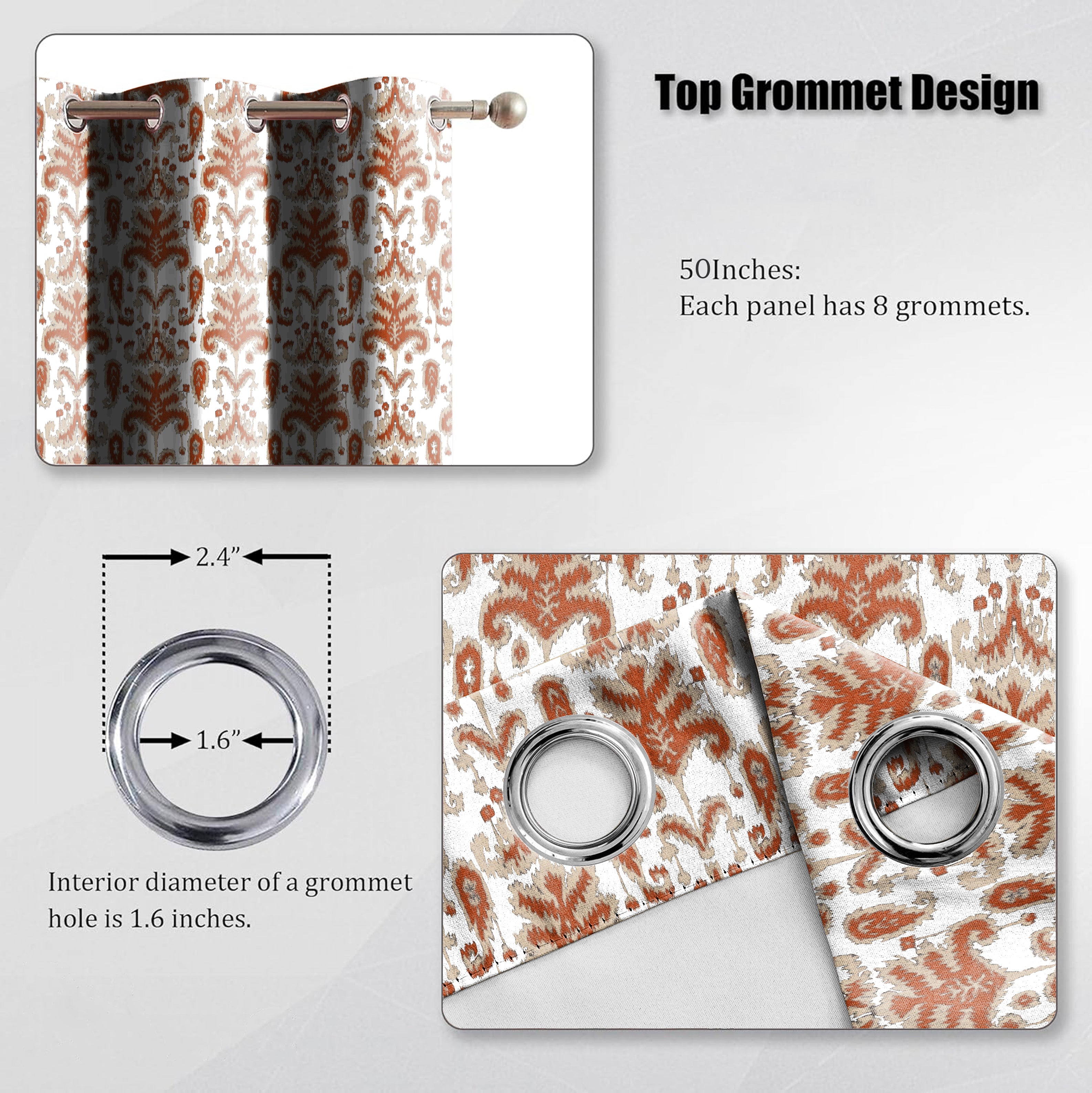 DIABIO MATTY CLAY PRINTED ROOM DARKENER CURTAIN