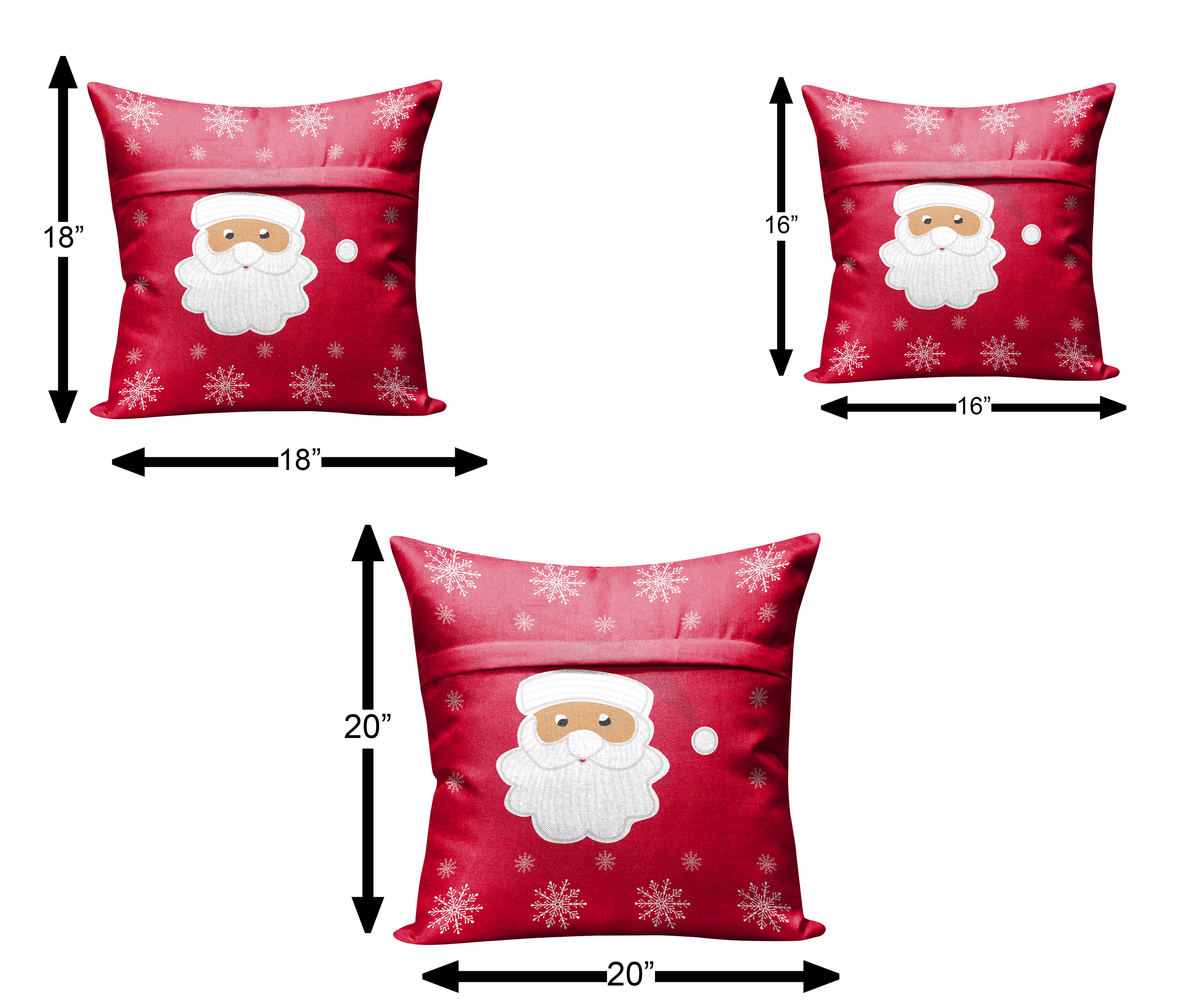 CHRISTMAS SANTA FACE CUSHION COVER (Pack of 2)