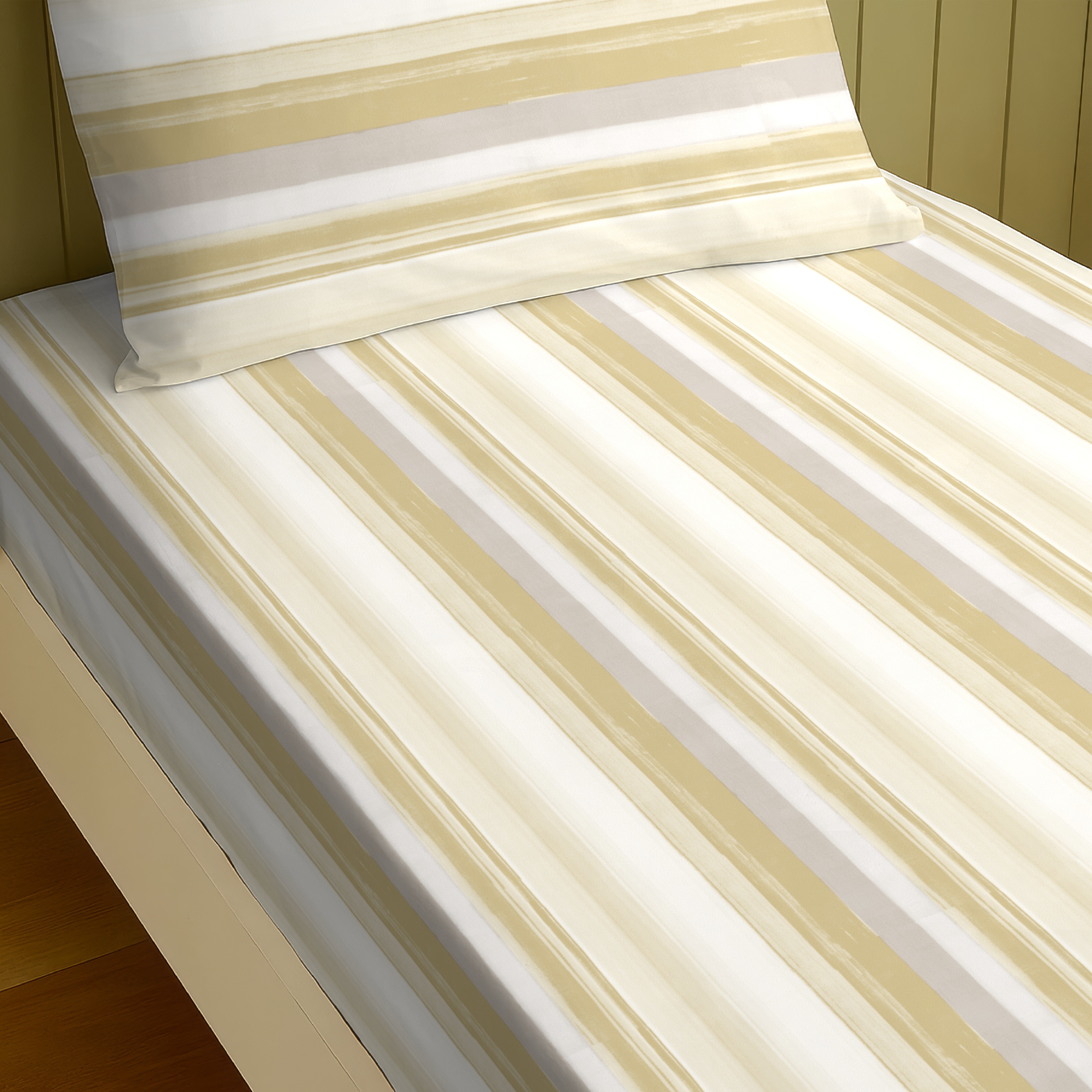 ALVIN STRIPES LAVENDER BEDSHEET WITH PILLOWCOVER