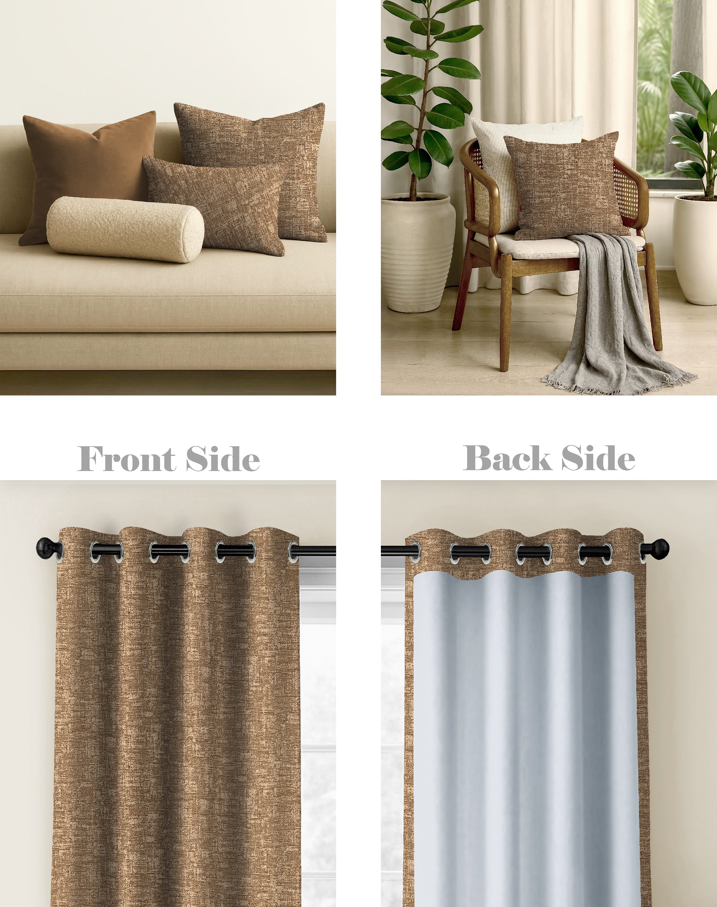 LIVA COFFEE DIGITAL PRINTED BLACKOUT CURTAINS