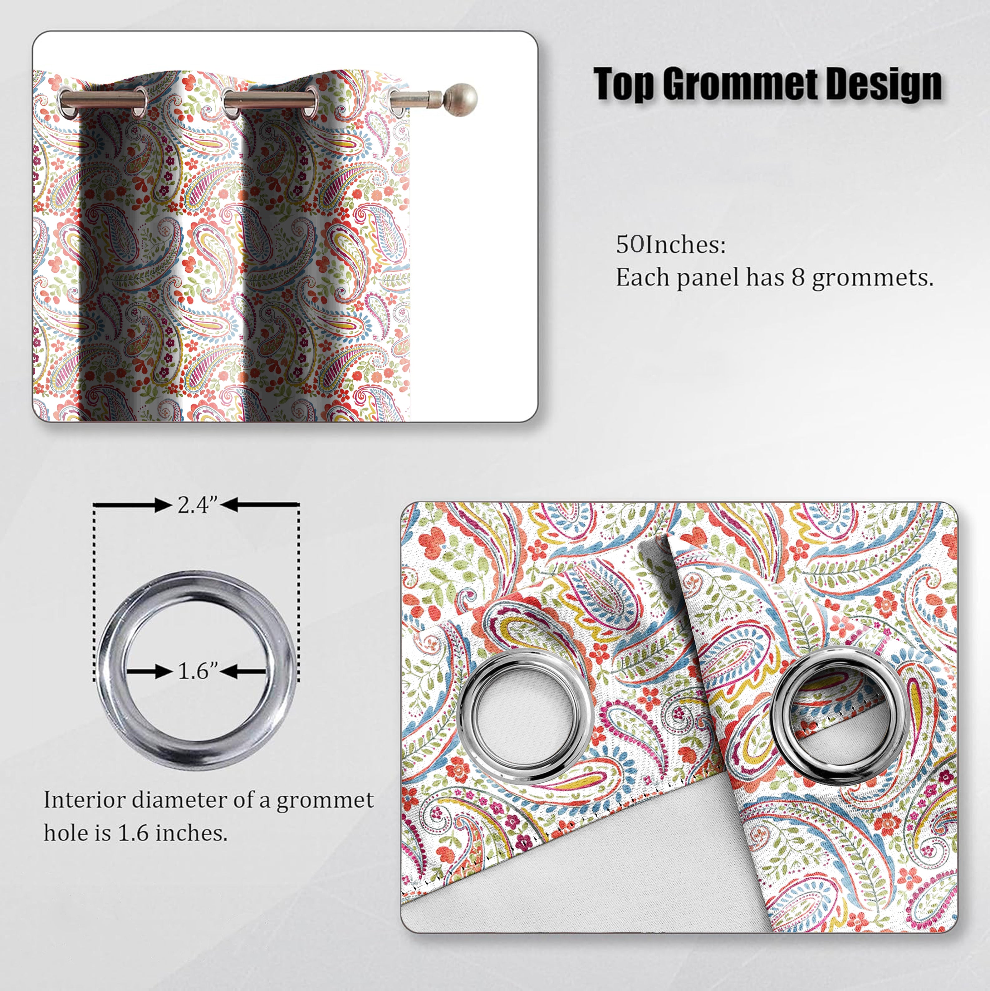 PANAMA MATTY RED PRINTED ROOM DARKENER CURTAIN