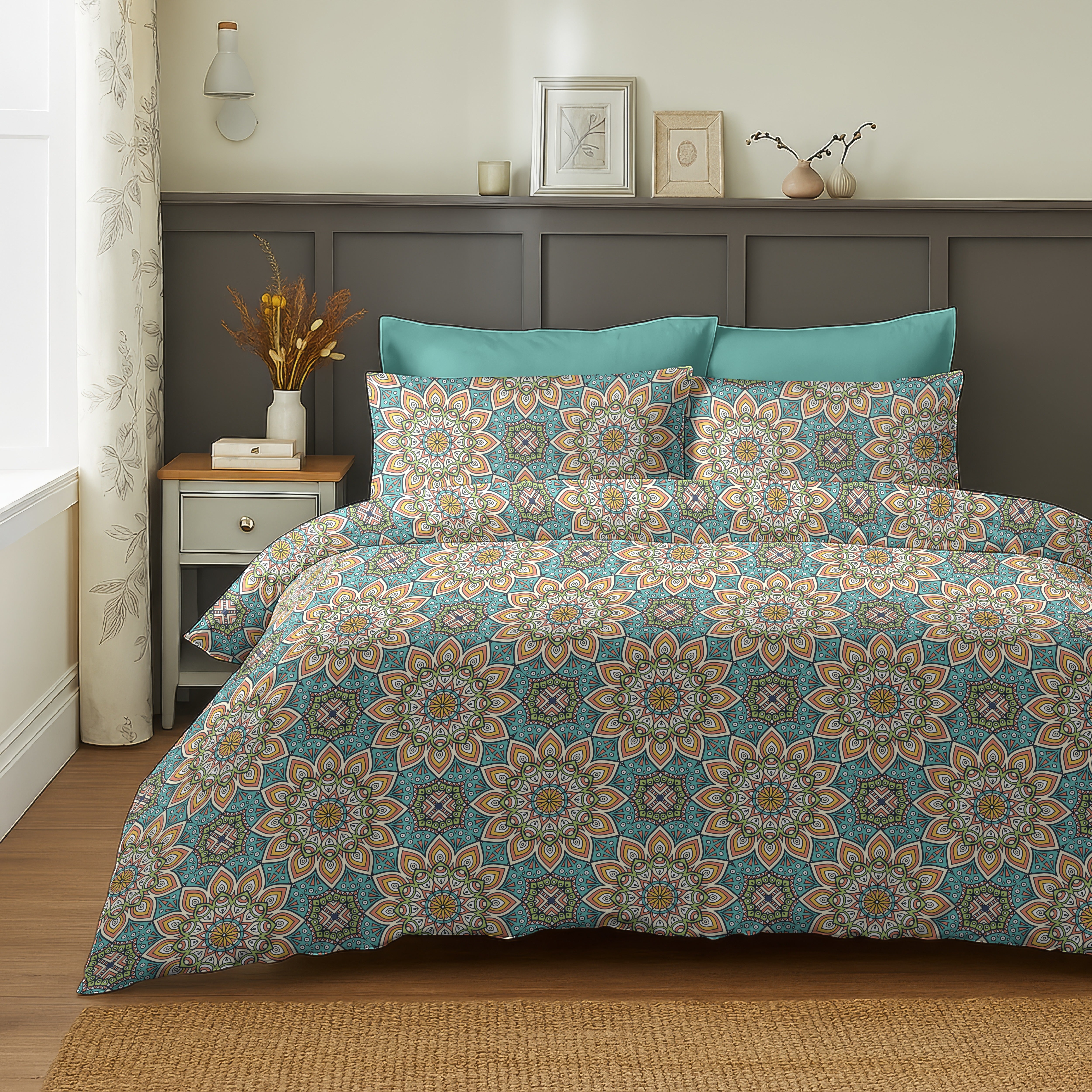 SALEM SKYBLUE BEDSHEET WITH PILLOWCOVER