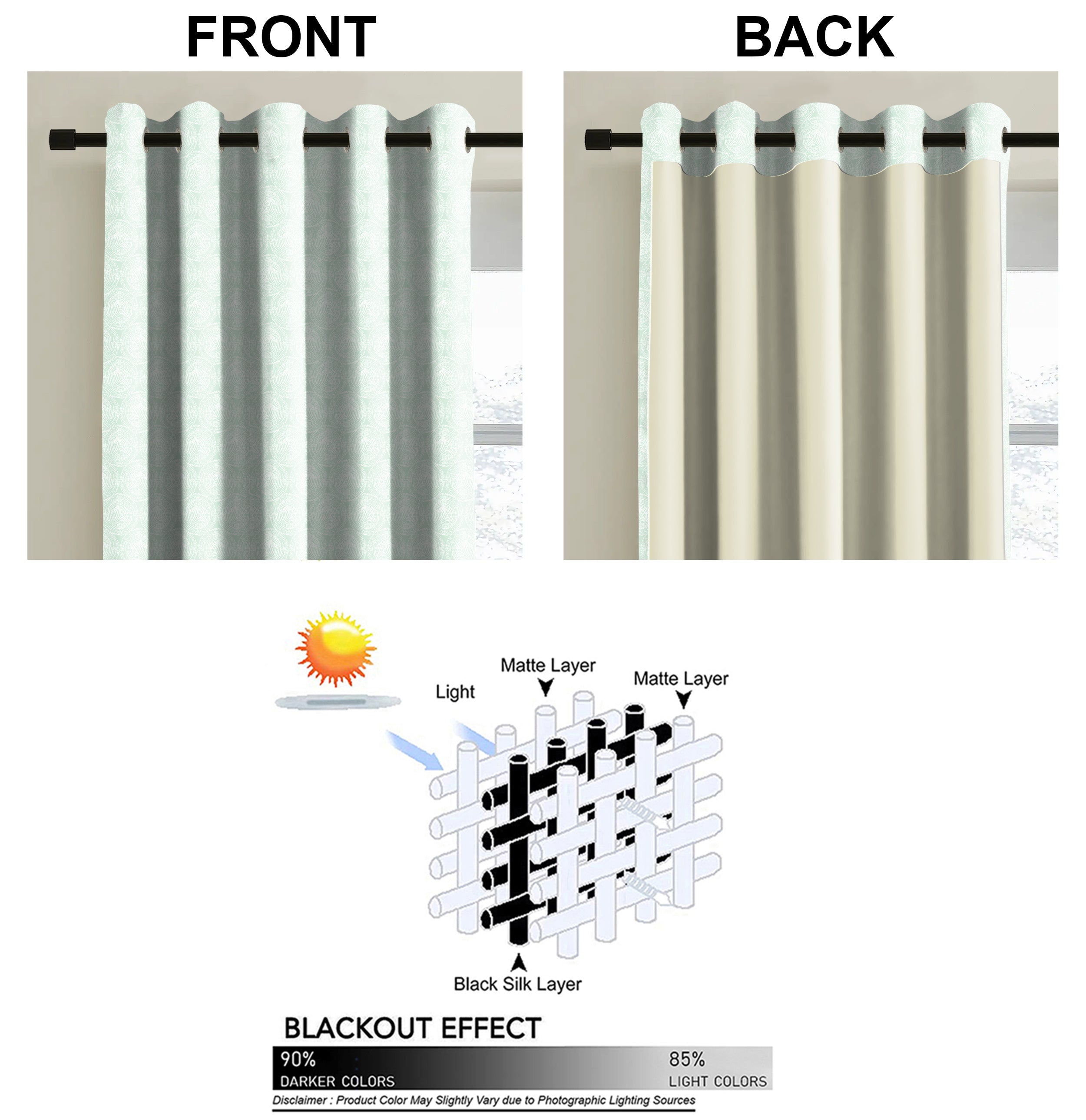 FUSION LIGHT MINT CURTAIN PRINTED FOR LIVING & BEDROOMS