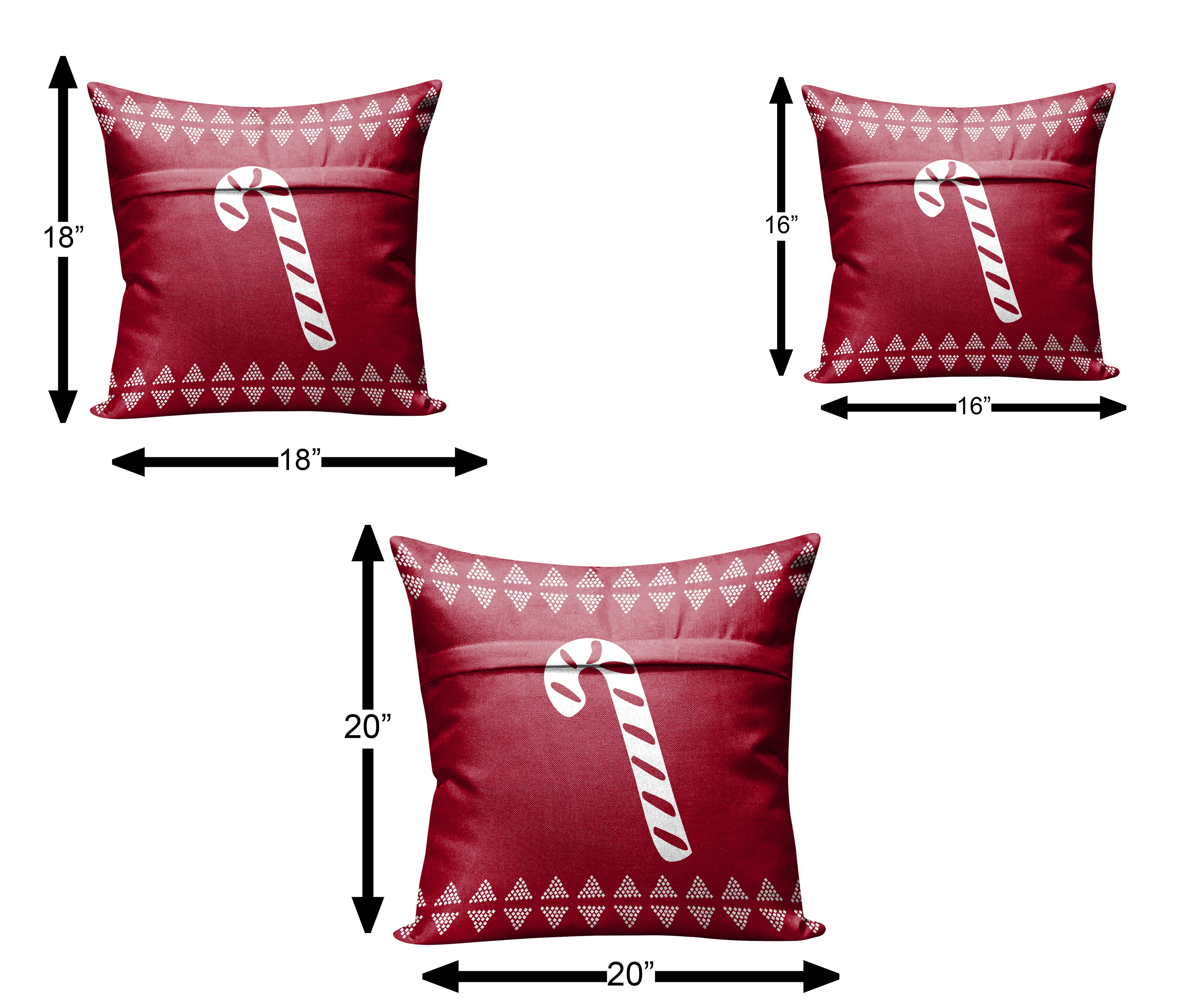 CHRISTMAS CANDY CANE CUSHION COVER (Pack of 2)