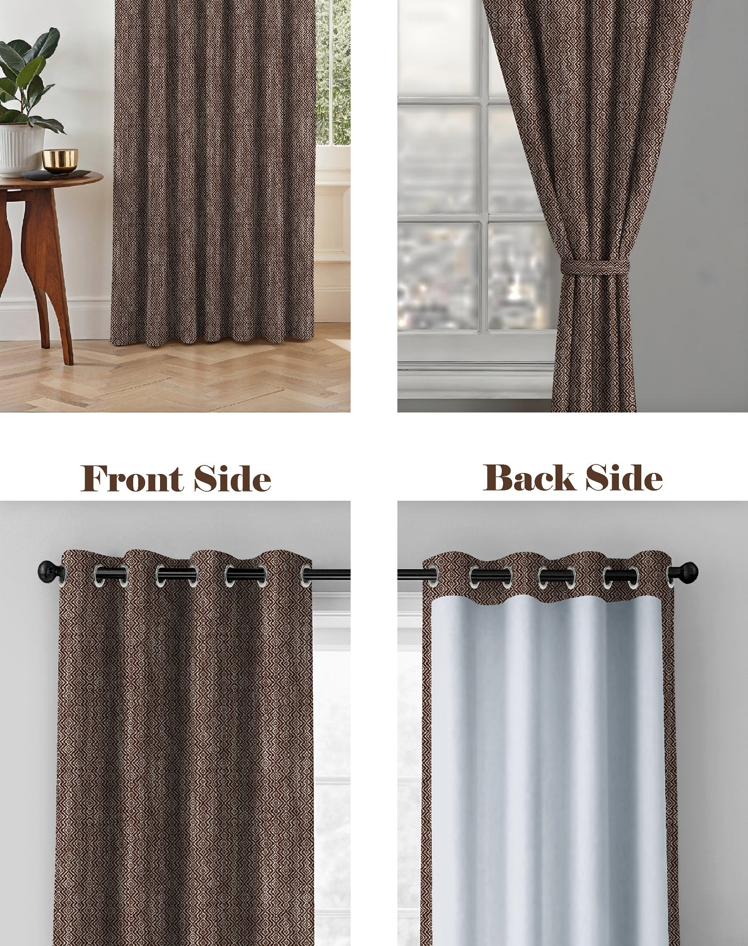 KOVO COFFEE DIGITAL PRINTED BLACKOUT CURTAINS