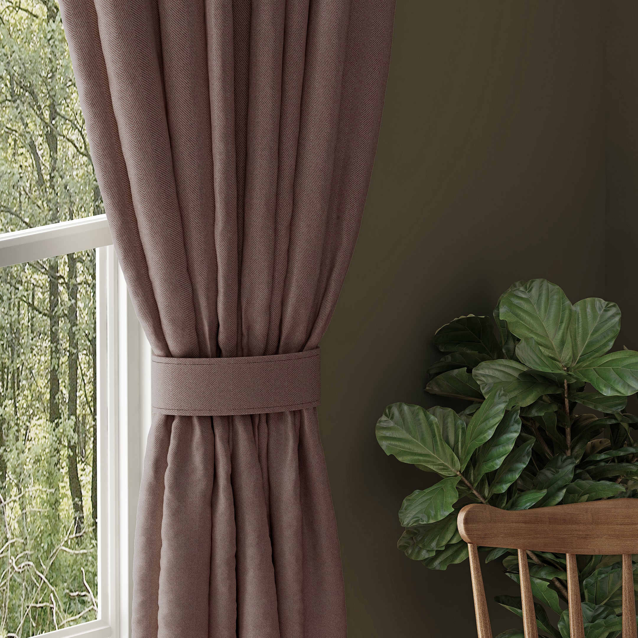 HERRINGBONE STONE BLACKOUT CURTAINS