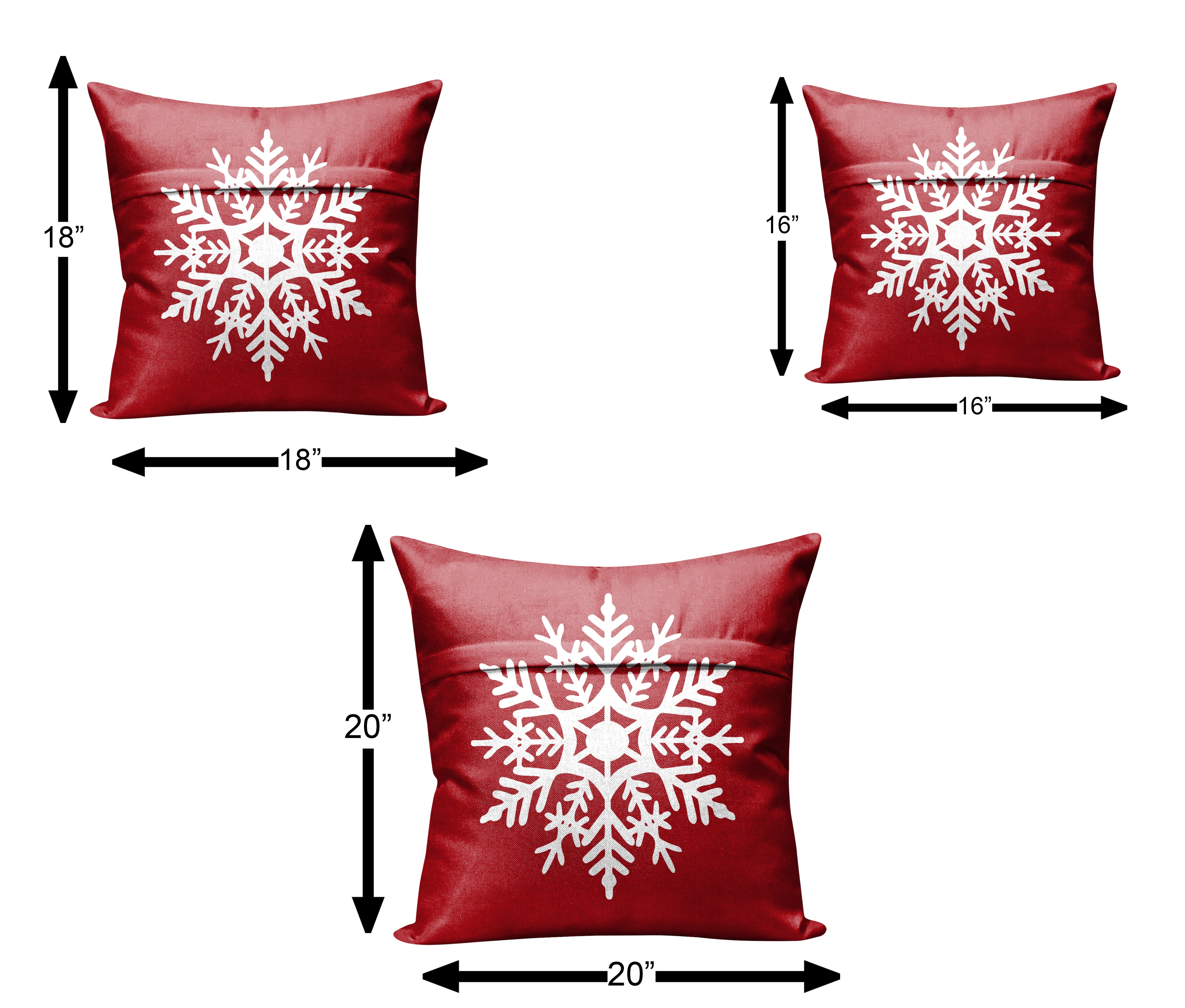 CHRISTMAS SNOWFLAKE BOLD RED CUSHION COVER (Pack of 2)
