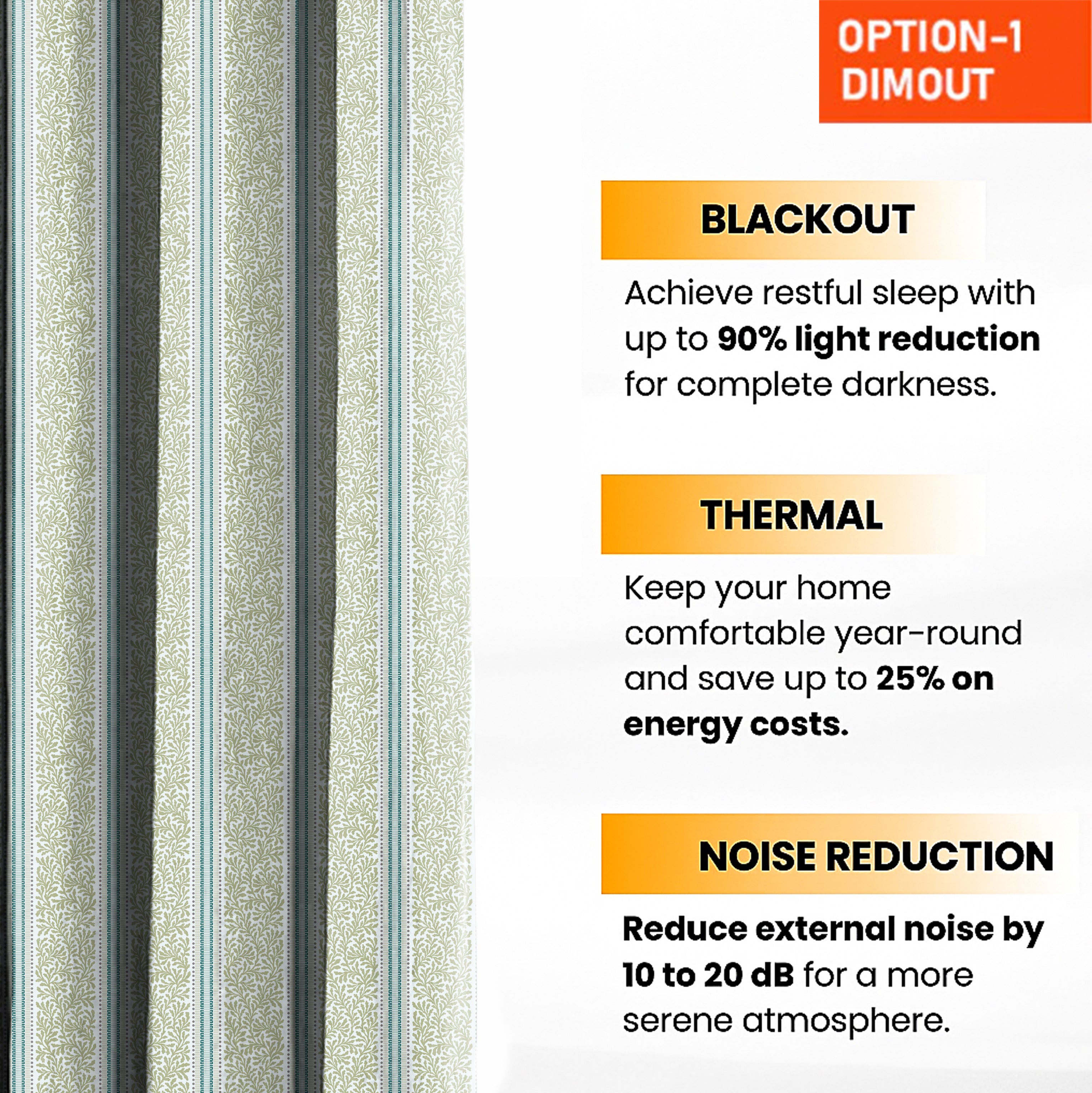 TORONTO LIGHTGREEN PRINTED BLACKOUT CURTAIN