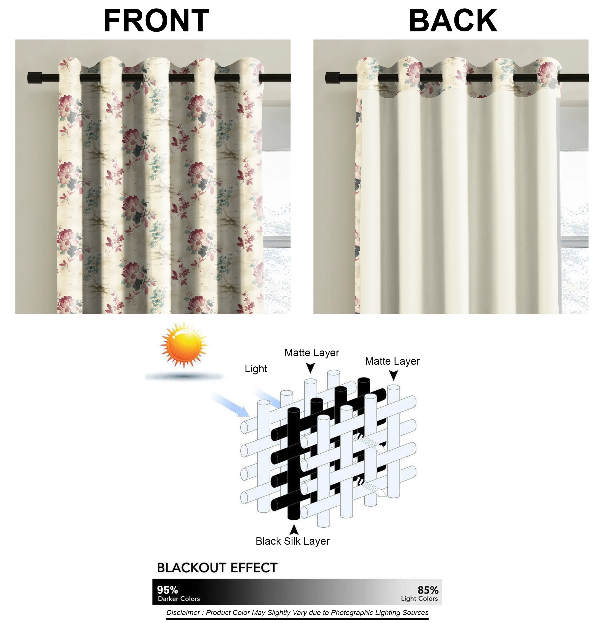 HAZEL PINK PRINTED BLACKOUT CURTAIN