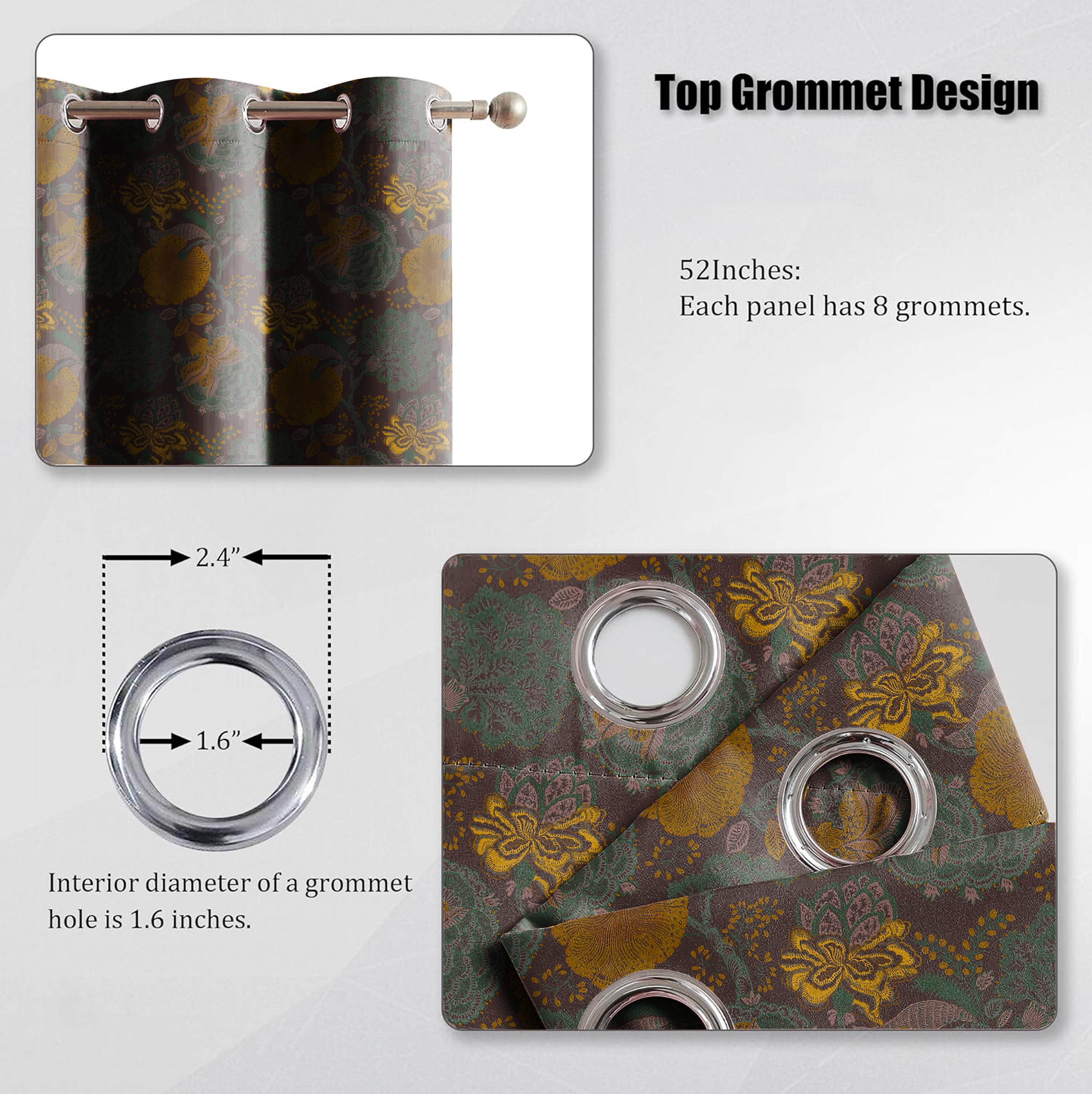 HELMSHORE MATTY YELLOW PRINTED ROOM DARKENER CURTAIN