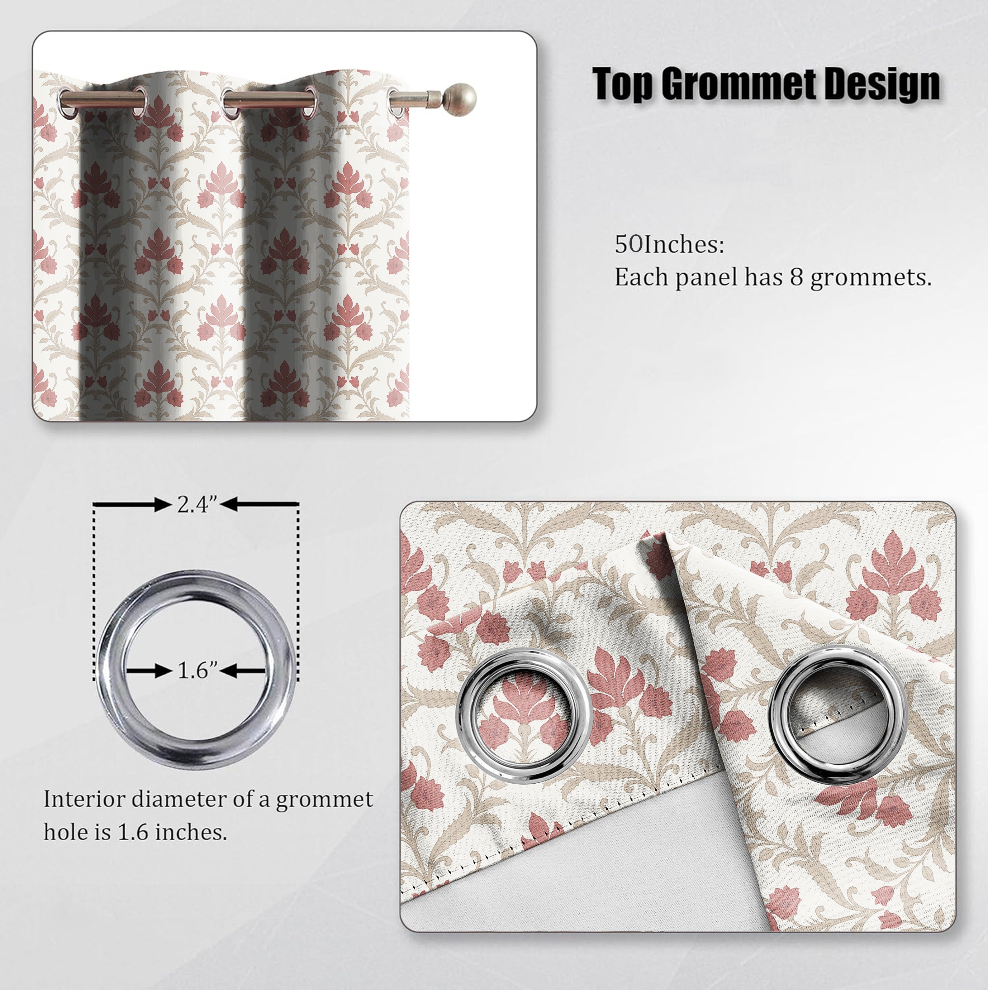 ZODIAC MATTY CORAL PRINTED ROOM DARKENER CURTAIN