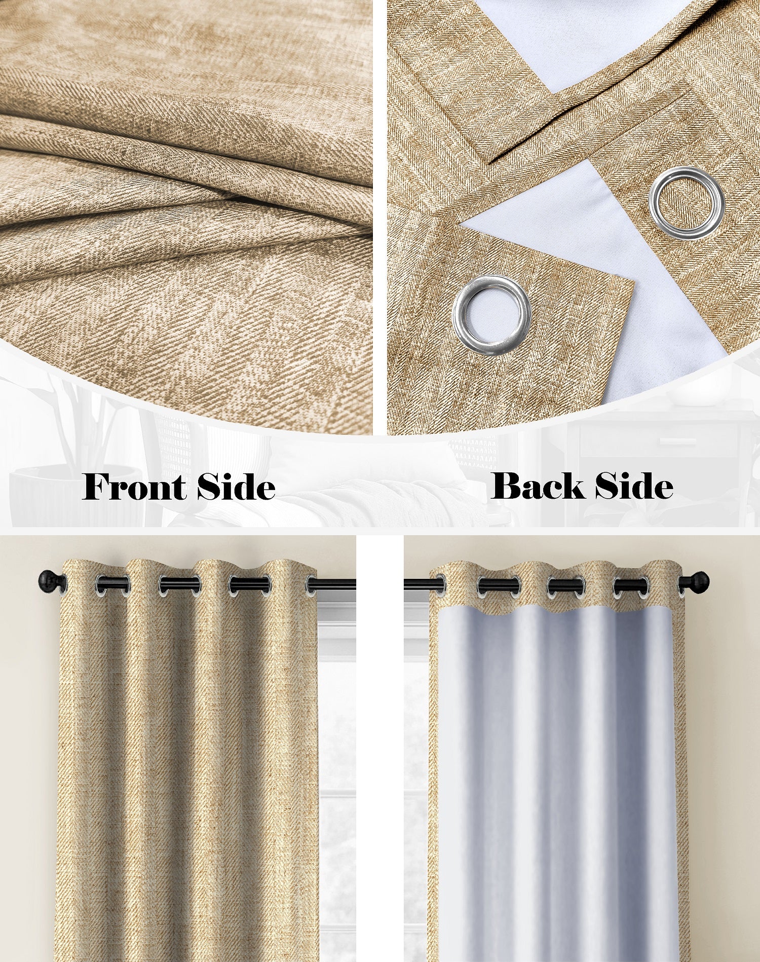 TEXTURA MUSTARD DIGITAL PRINTED BLACKOUT CURTAINS