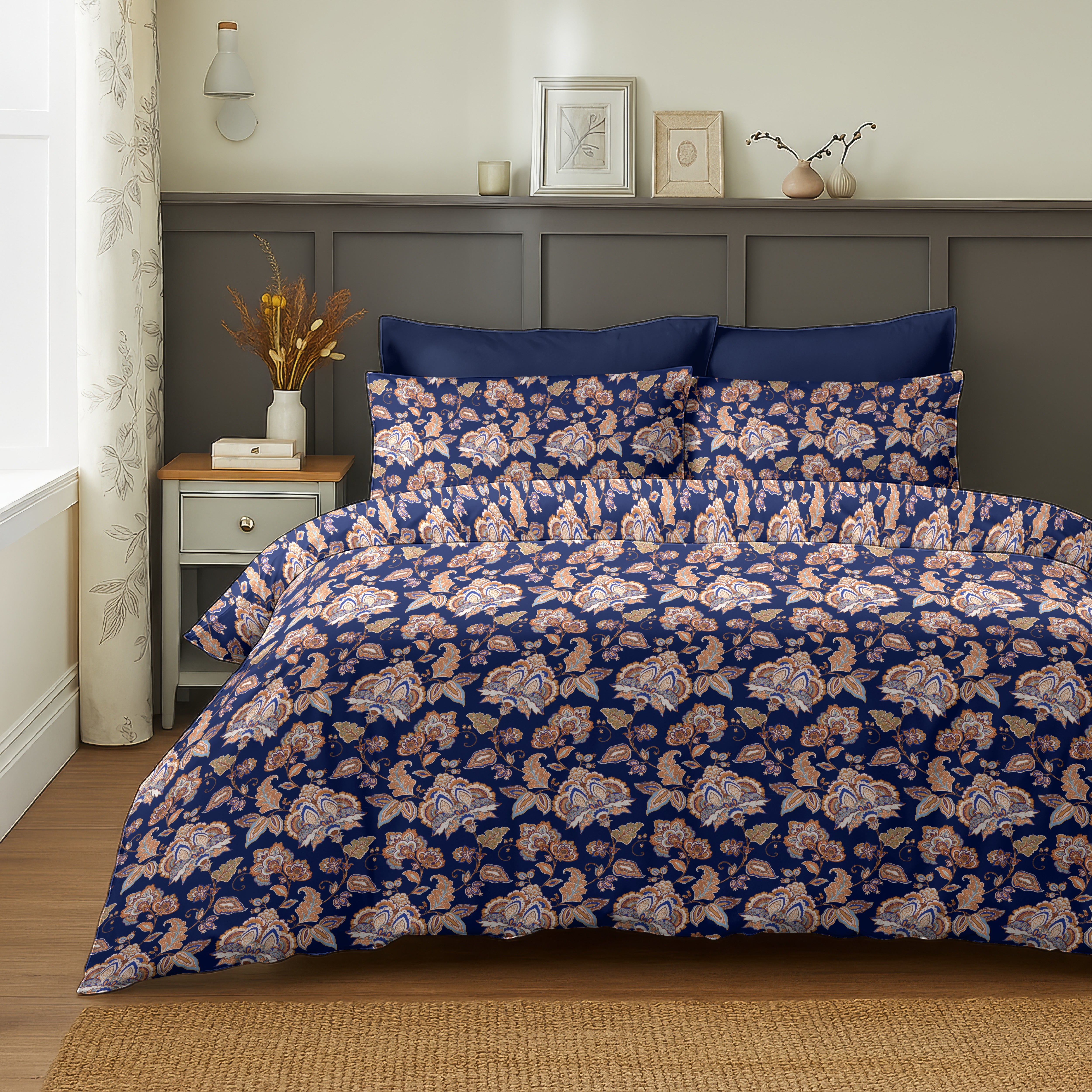 PARIS PURPLE HEART BEDSHEET WITH PILLOWCOVER