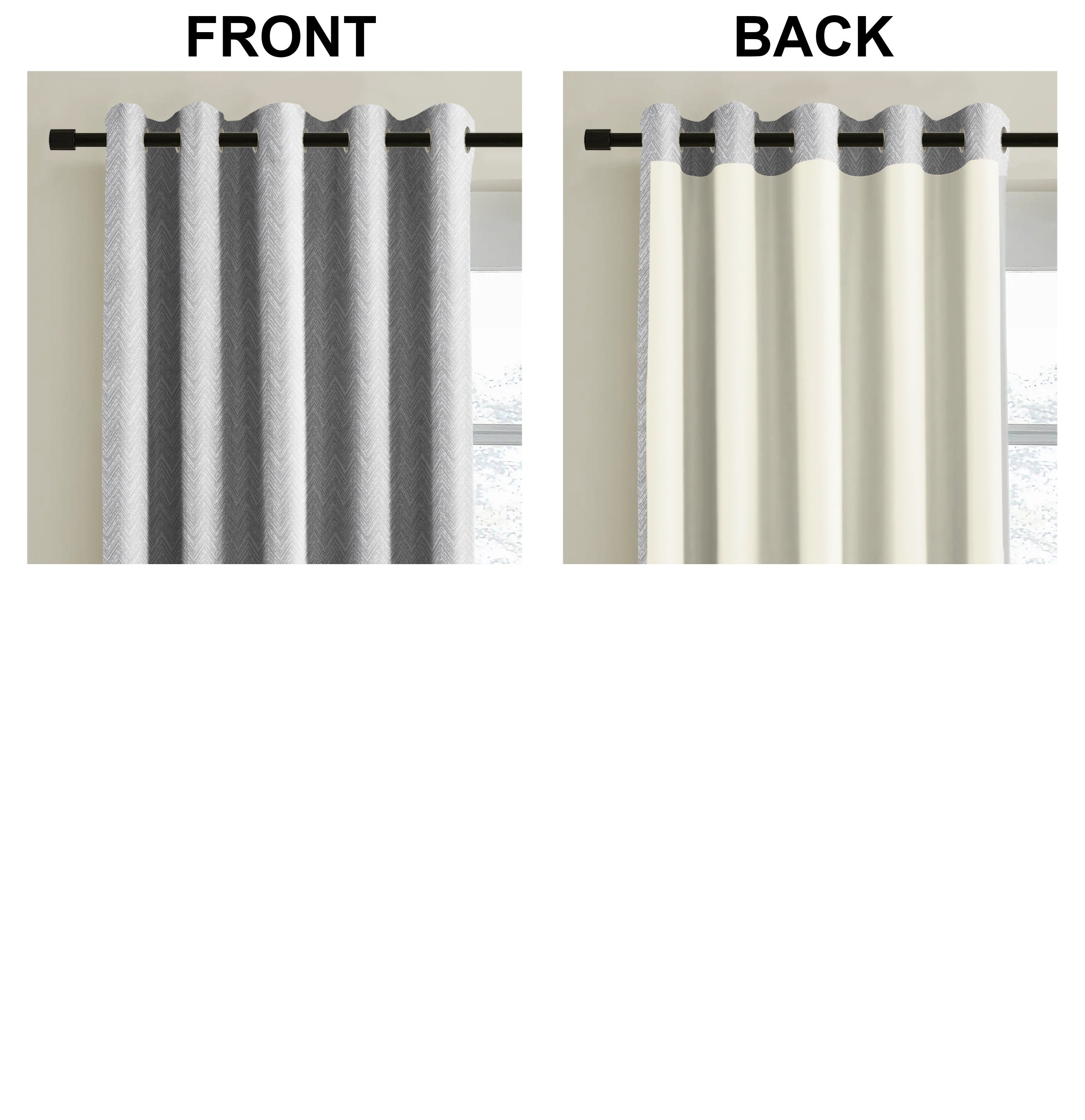 SONORA GREY PRINTED BLACKOUT CURTAIN