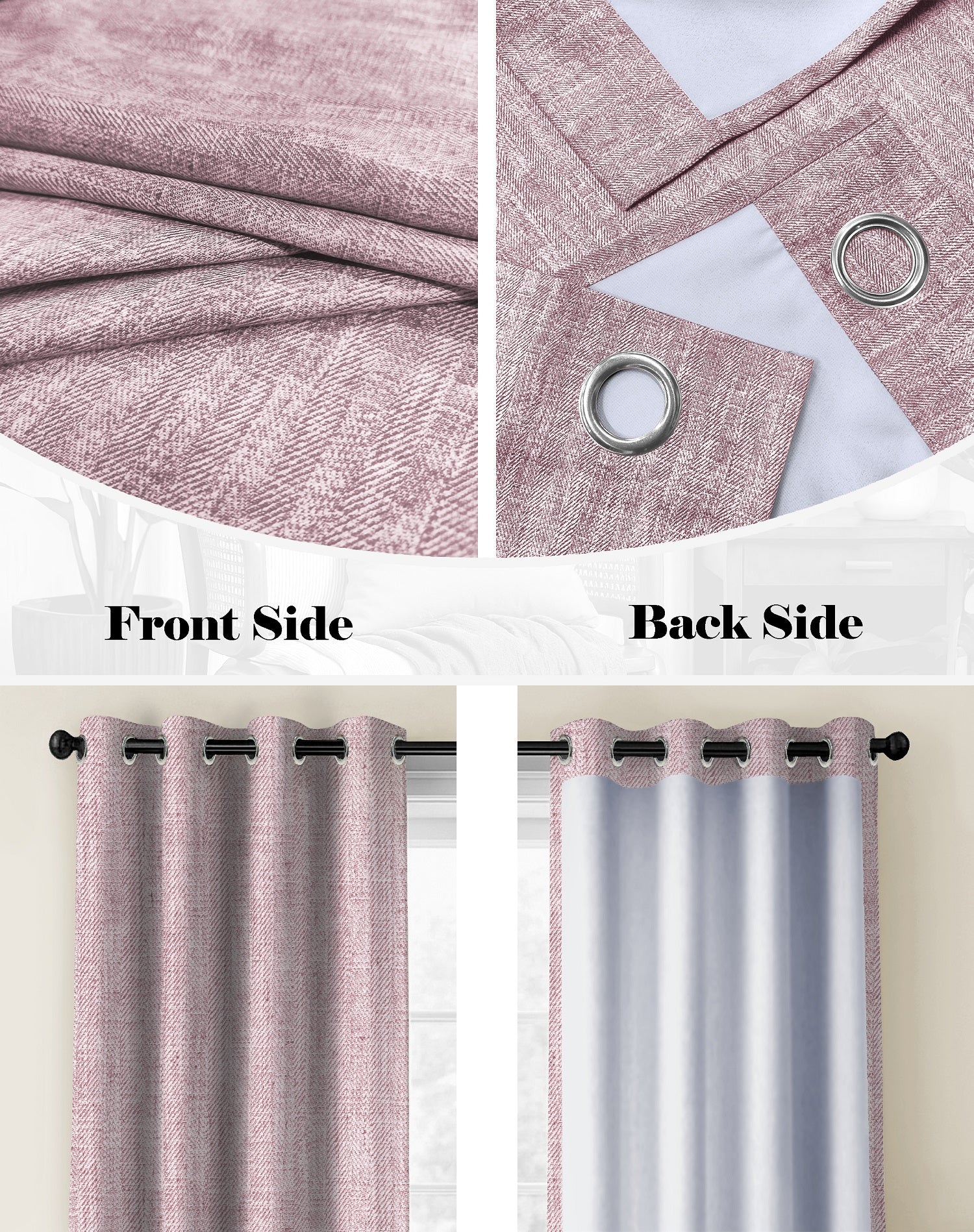 TEXTURA PINK DIGITAL PRINTED BLACKOUT CURTAINS