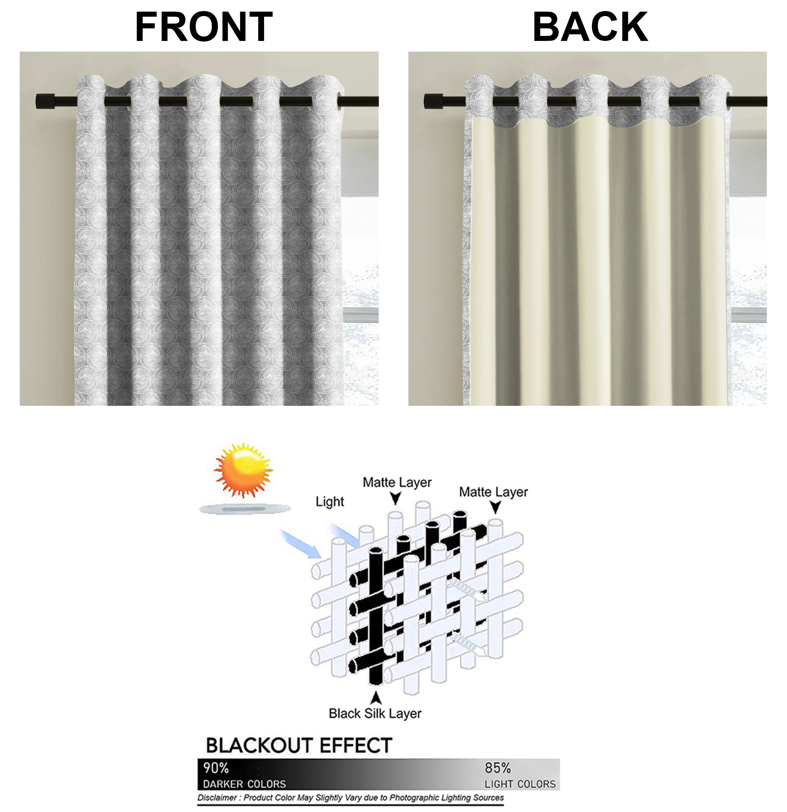 FUSION SOFT GRAY CURTAIN PRINTED FOR LIVING & BEDROOMS