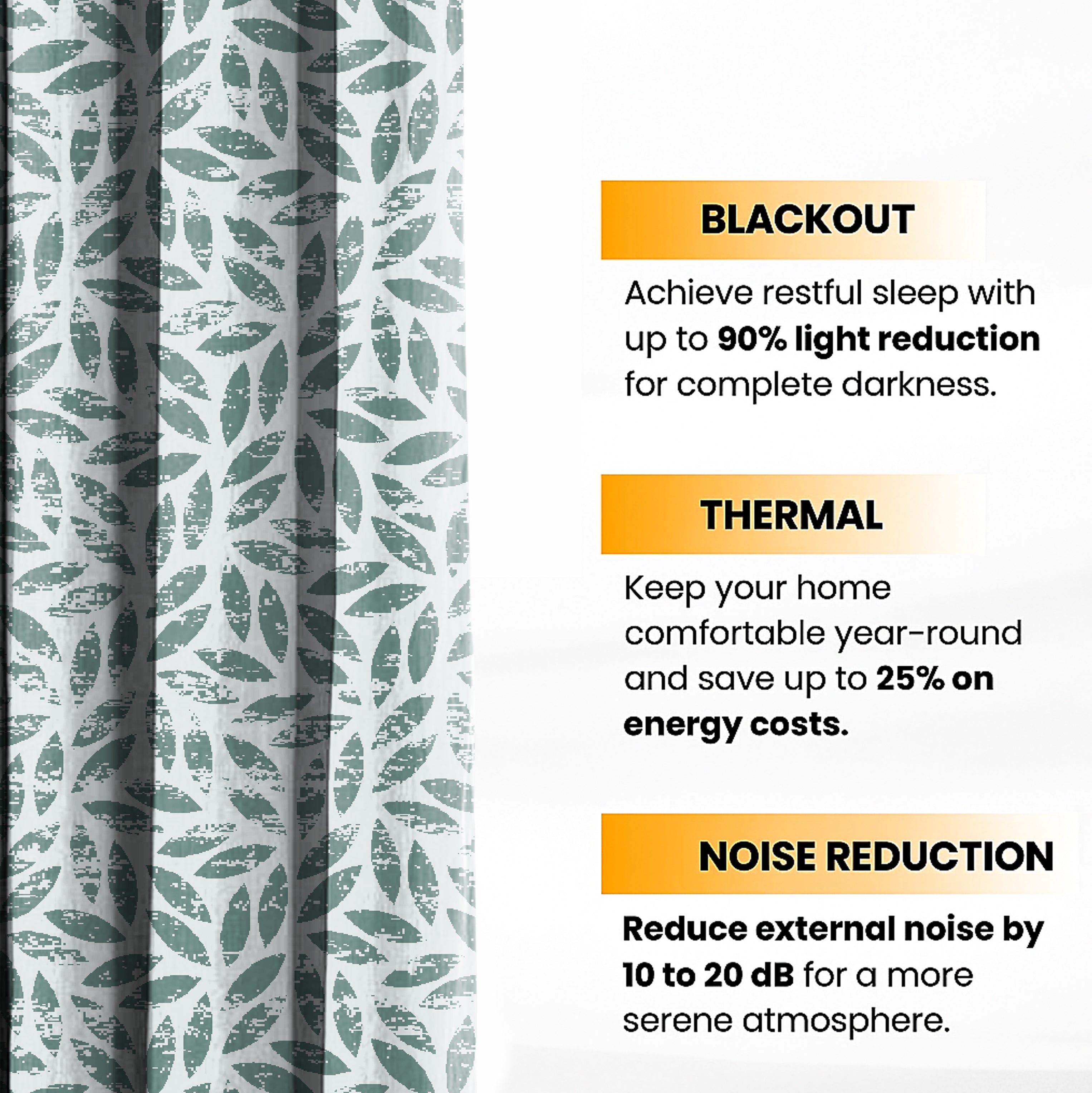 LAMPASSO SEAGREEN PRINTED BLACKOUT CURTAIN