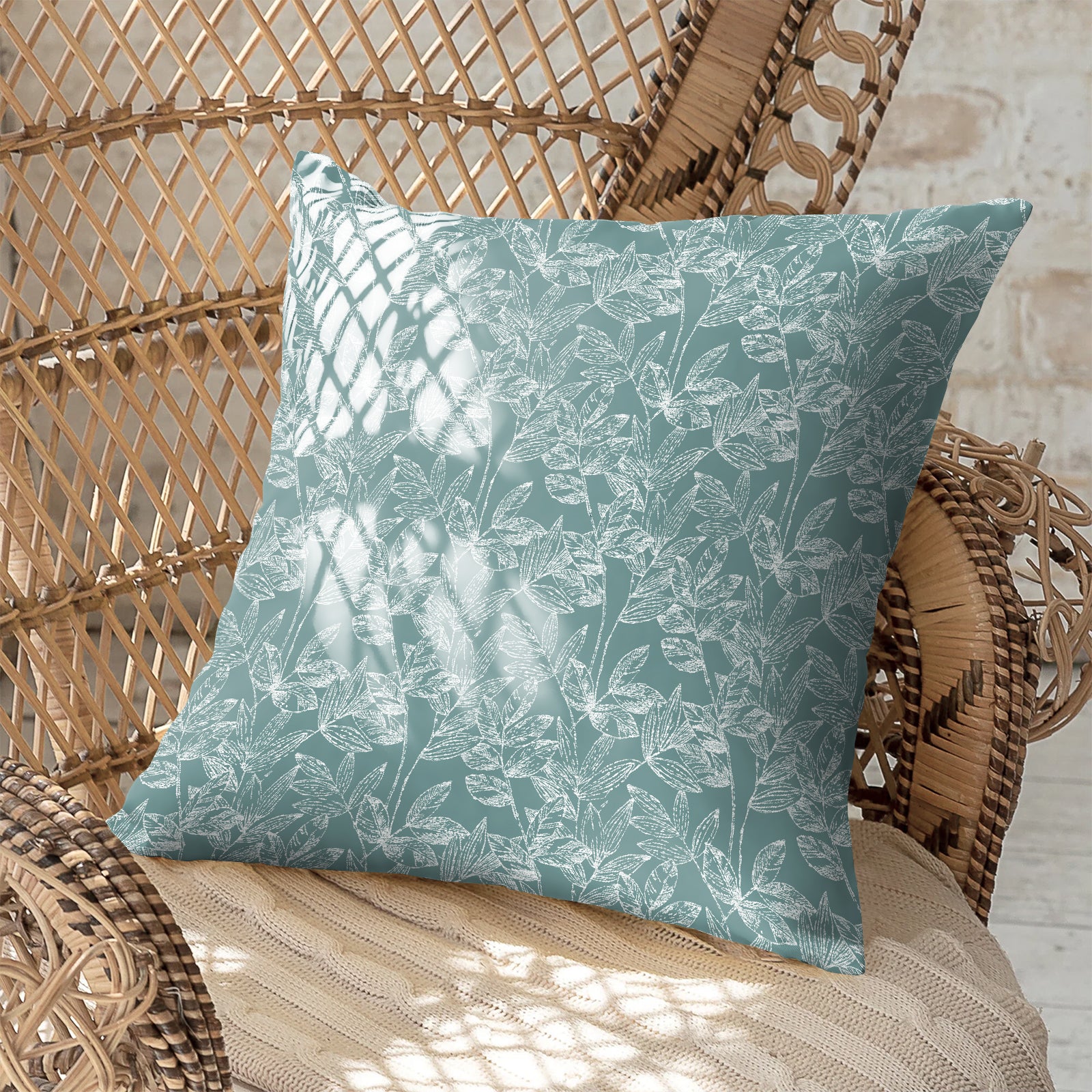MEADOW DARK SEA GREEN (16X16 INCH) DIGITAL PRINTED CUSHION COVER