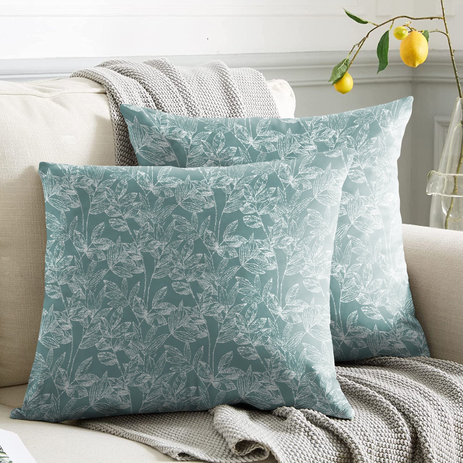 MEADOW DARK SEA GREEN (16X16 INCH) DIGITAL PRINTED CUSHION COVER