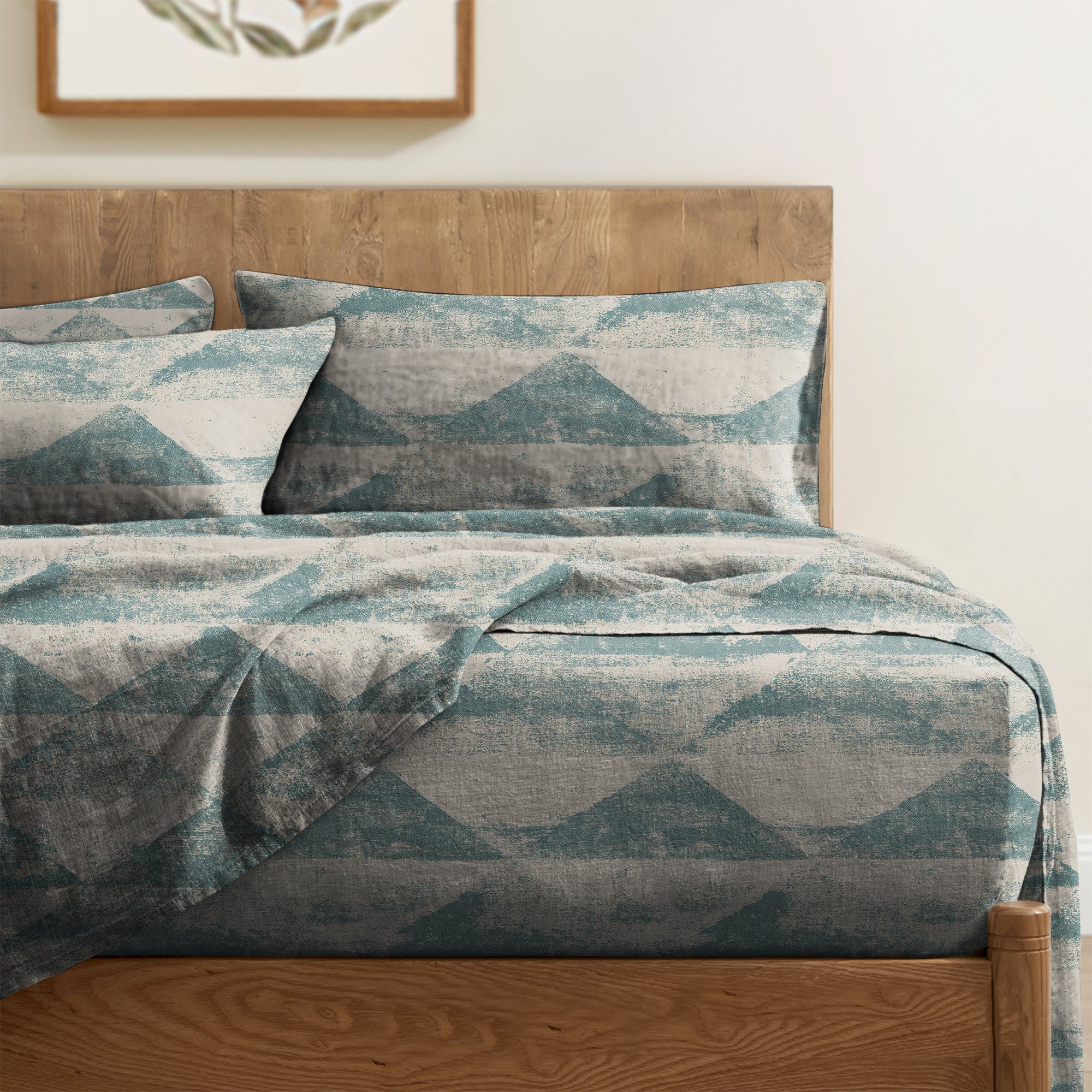 Mystique Duck-Egg Bedsheet for Double Bed with 2 PillowCovers King Size (104" X 90")