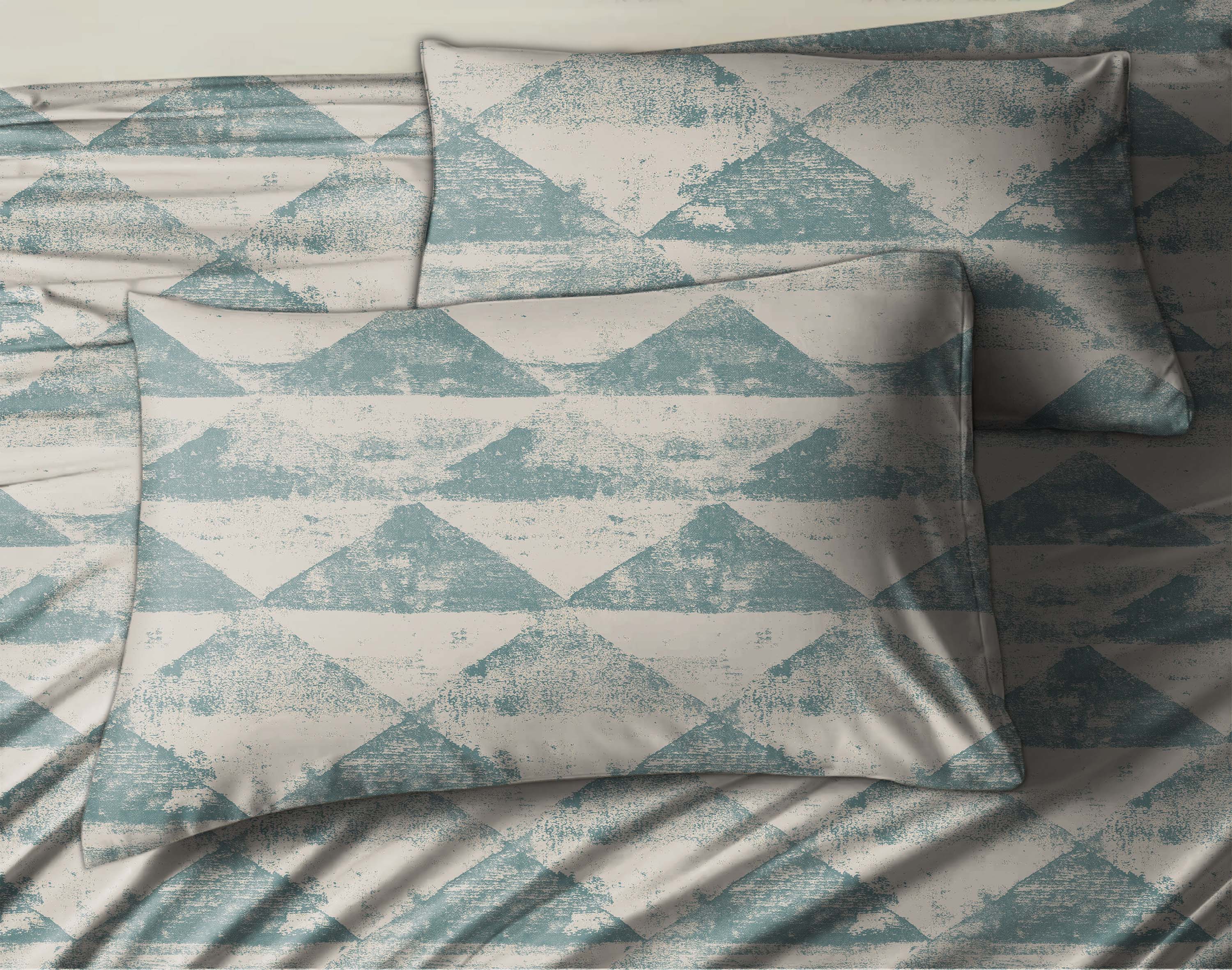 Mystique Duck-Egg Bedsheet for Double Bed with 2 PillowCovers King Size (104" X 90")