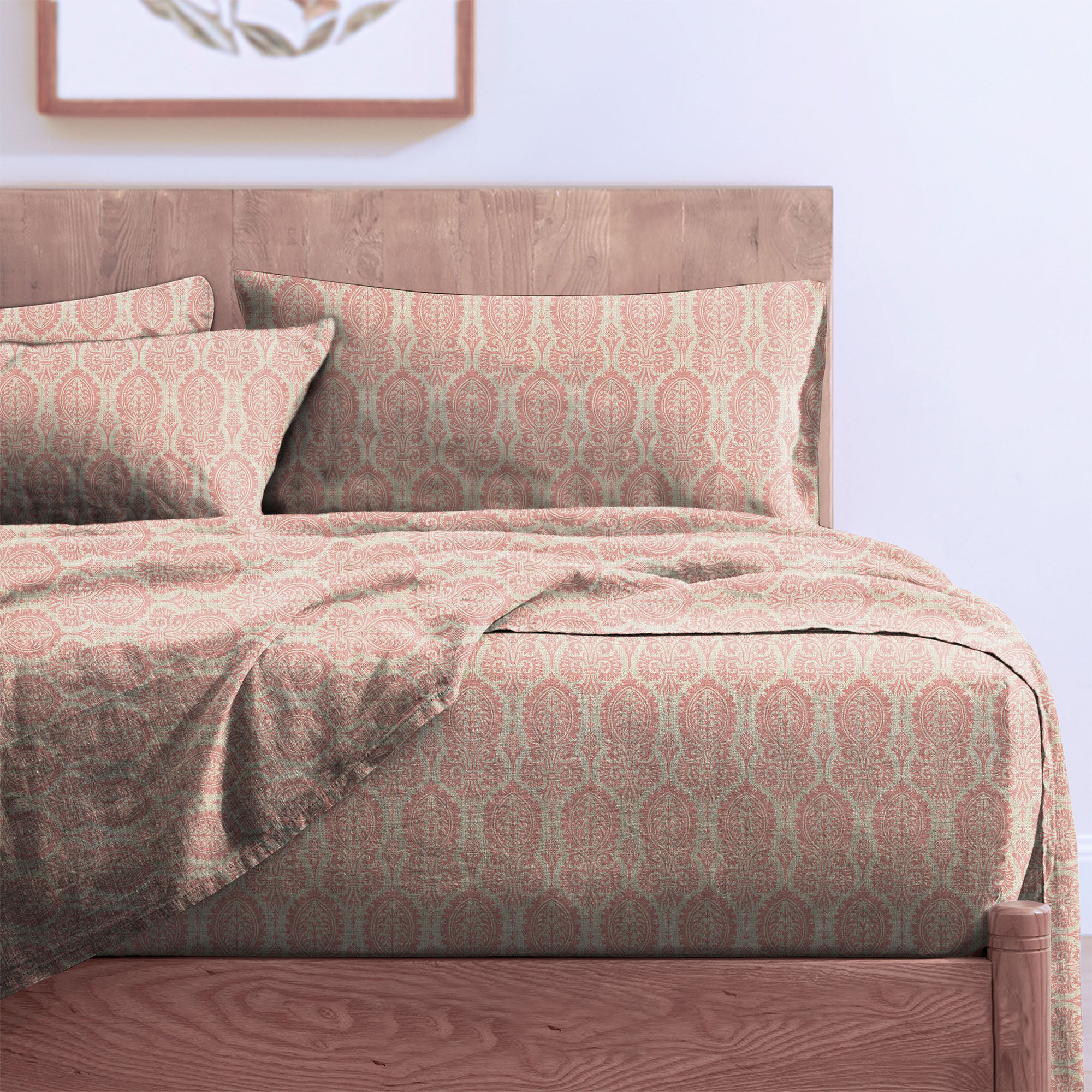 Manchester Dusty Pink Bedcover for Double Bed with 2 Pillow Covers King Size (104" X 90")