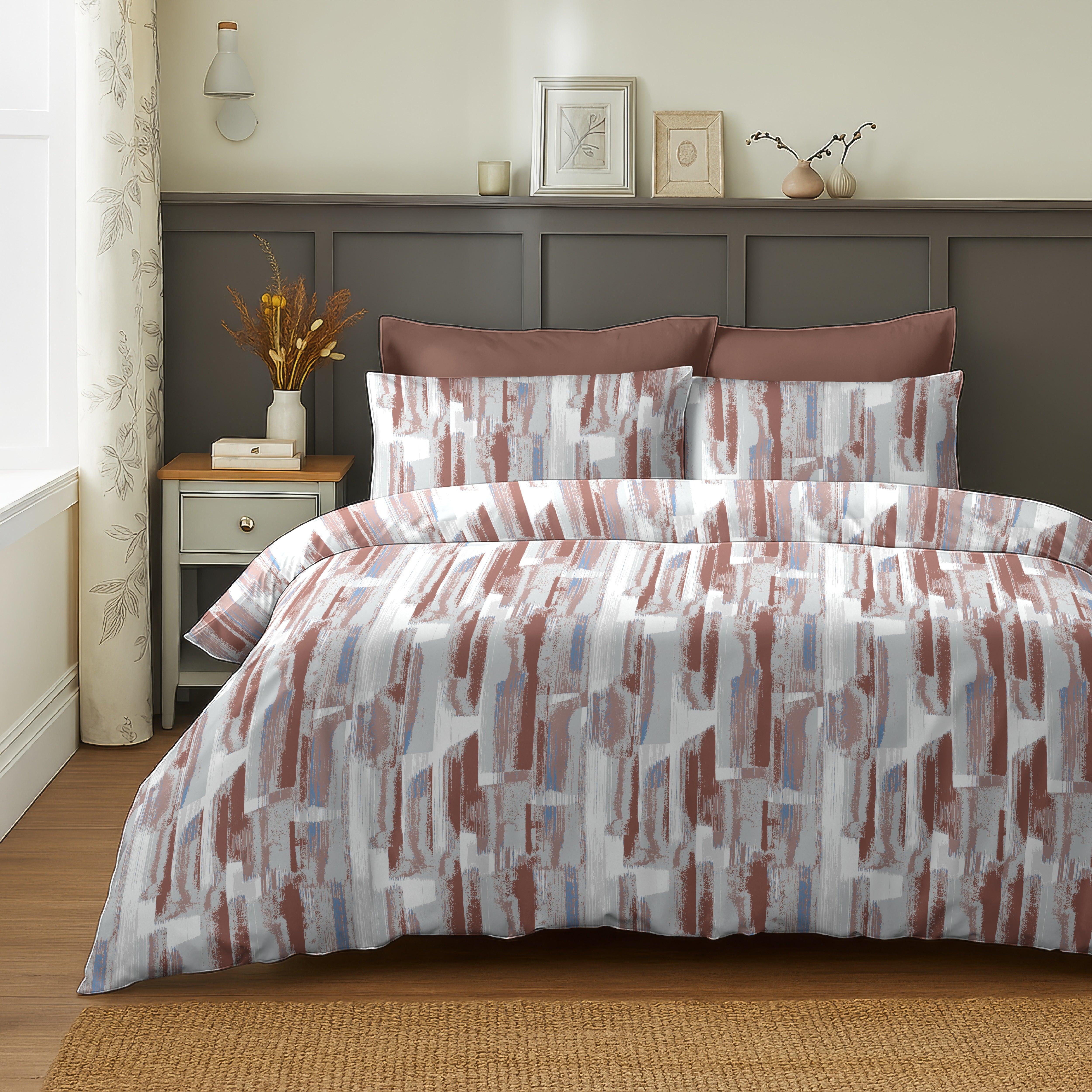 ROME PINK HEART BEDSHEET WITH PILLOWCOVER