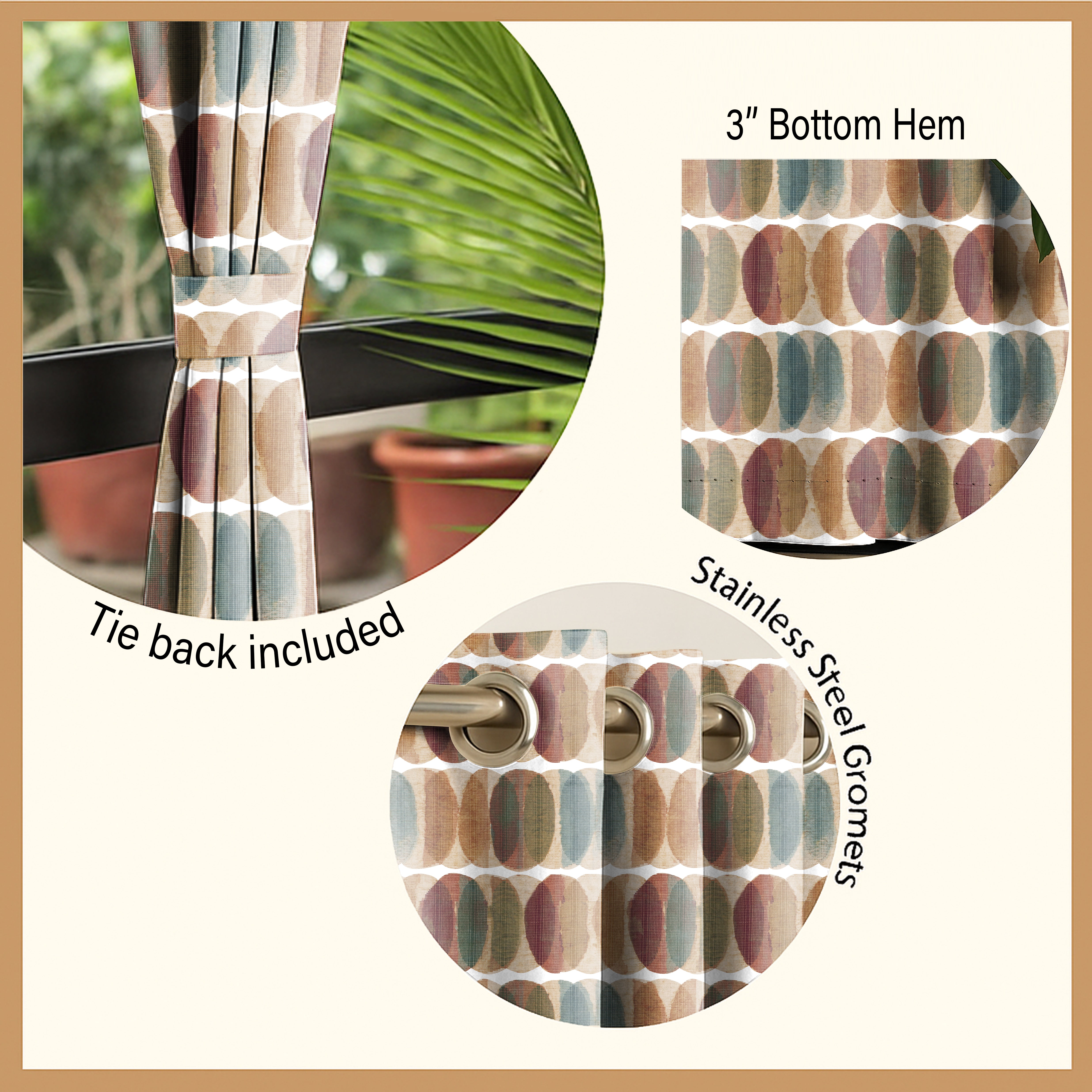 ELMORE MATTY ORANGE PRINTED ROOM DARKENER CURTAIN