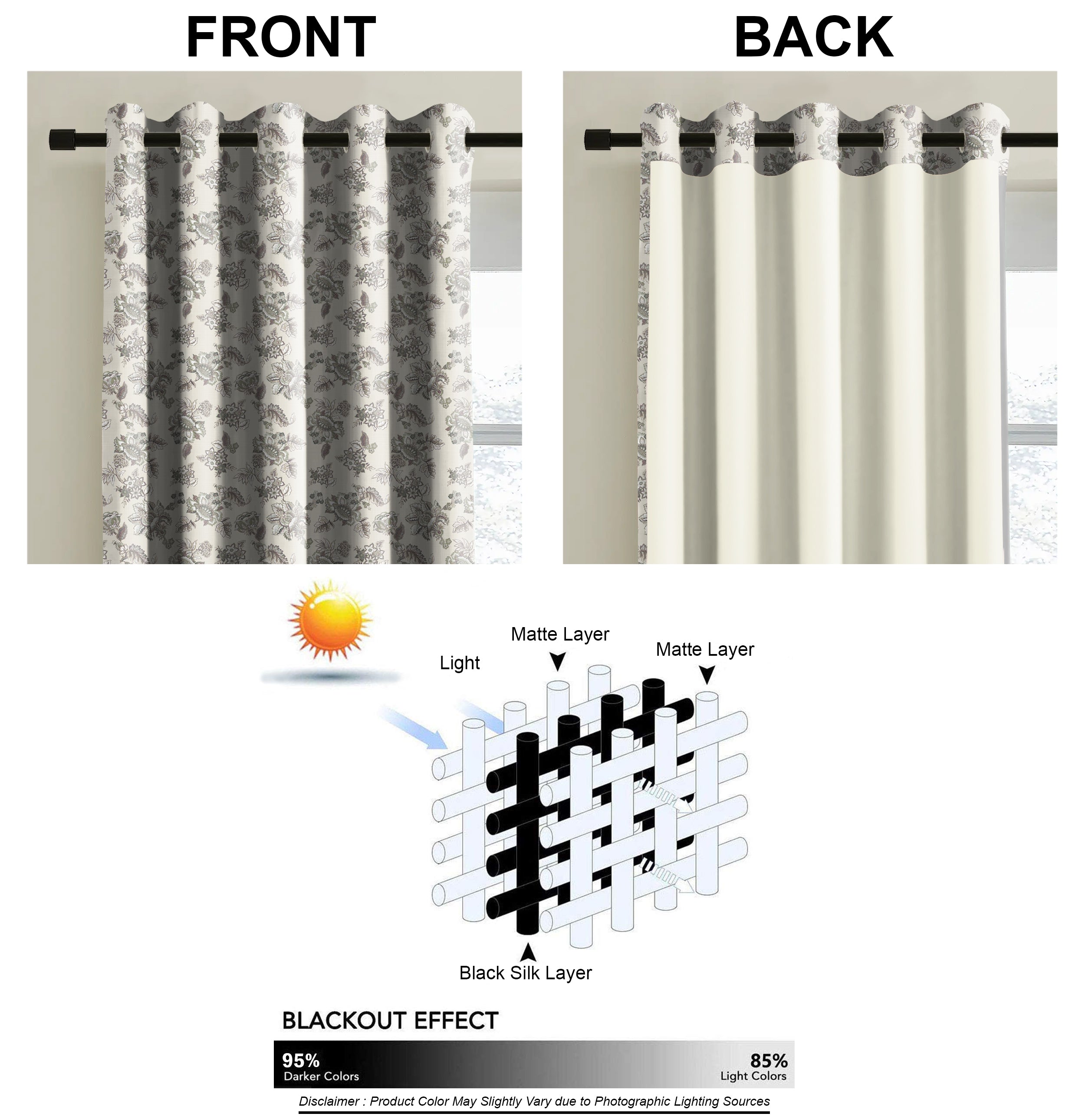 ANZIO COFFEE PRINTED BLACKOUT CURTAIN