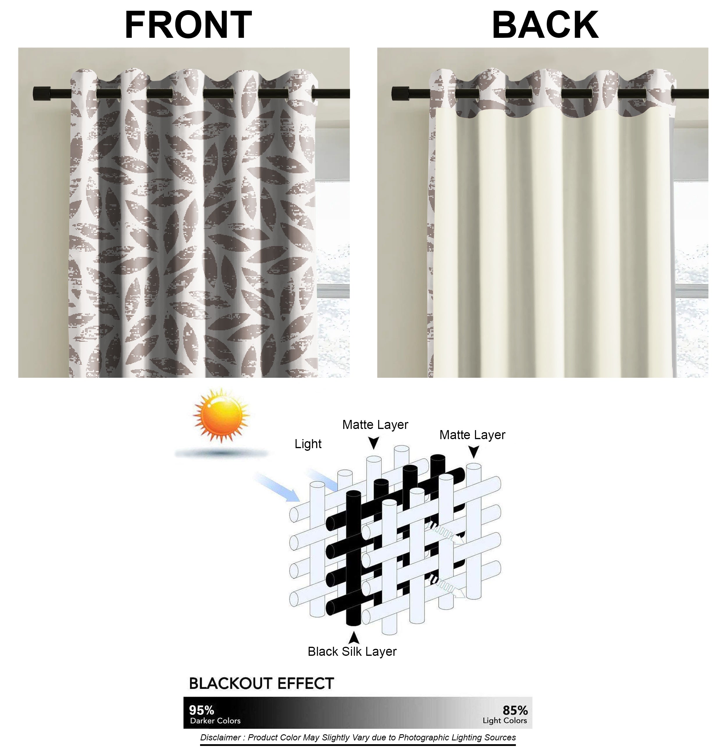 LAMPASSO STONE PRINTED BLACKOUT CURTAIN