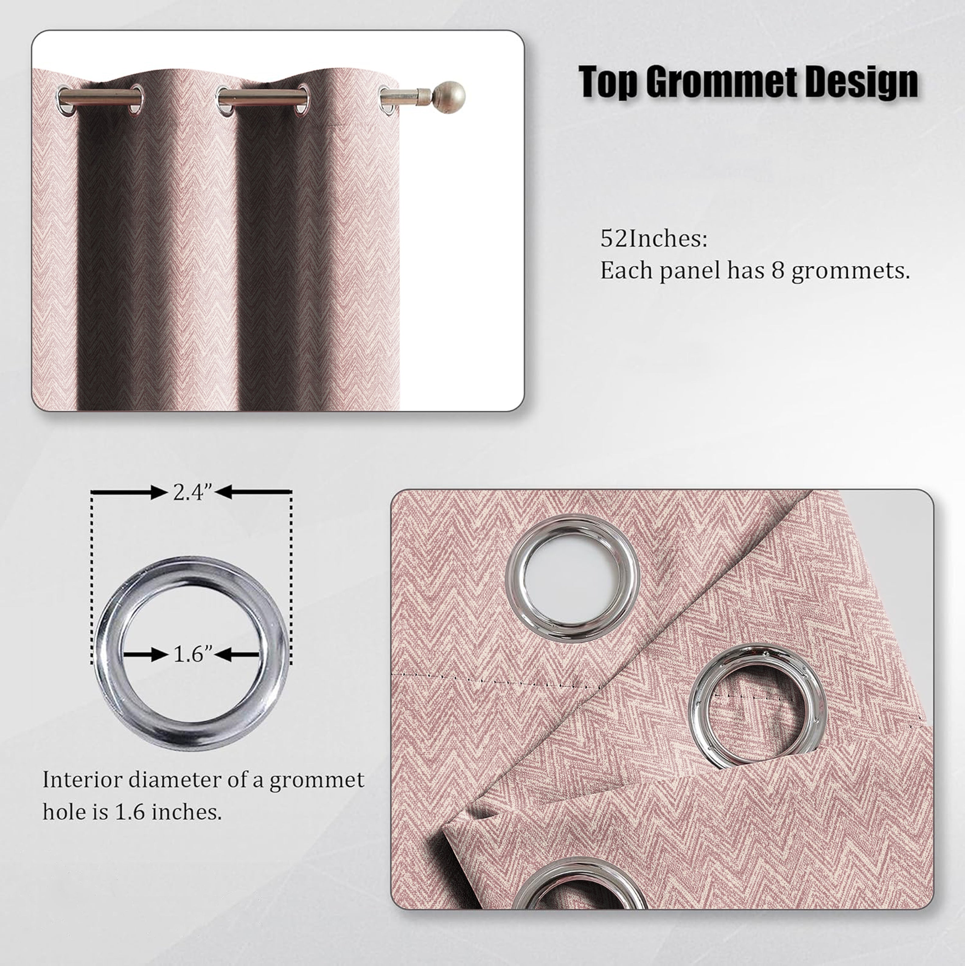 SONORA MEDIUM-PINK PRINTED BLACKOUT CURTAIN