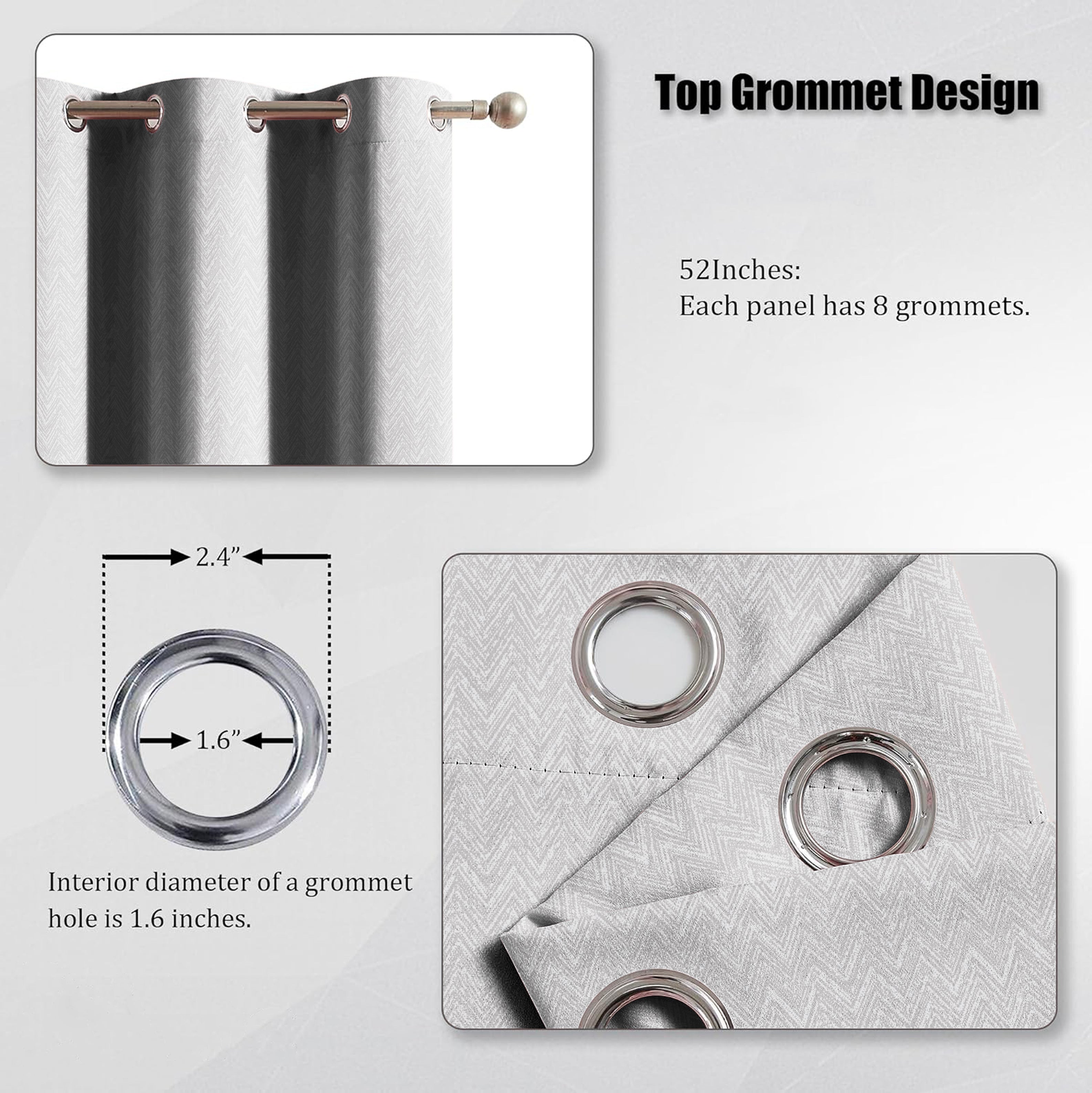 SONORA LIGHT GREY PRINTED BLACKOUT CURTAIN